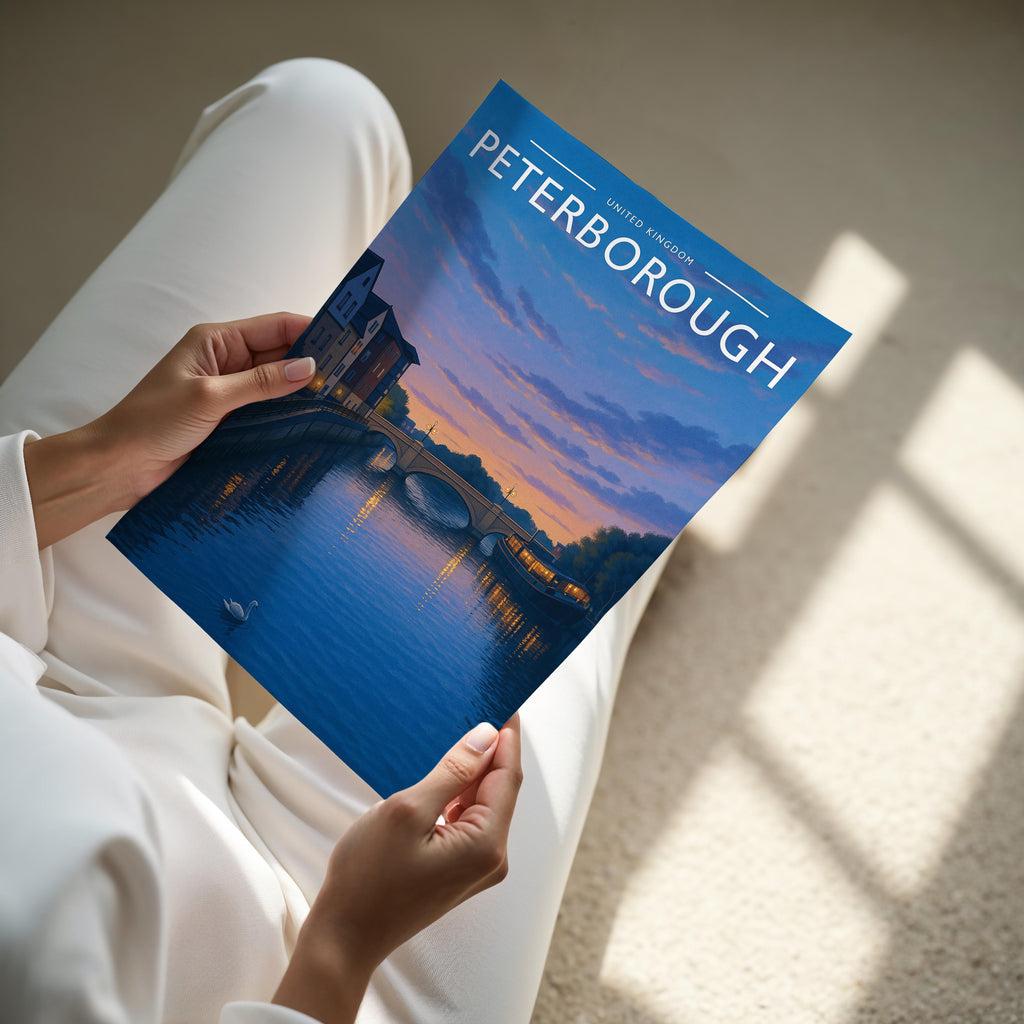 Peterborough #2 Travel Poster - A4 print held in hand