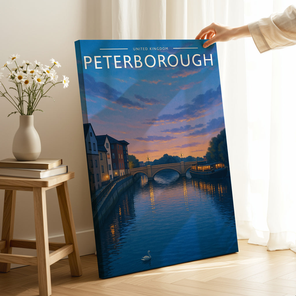 Peterborough #2 Travel Poster as a gallery-wrapped canvas