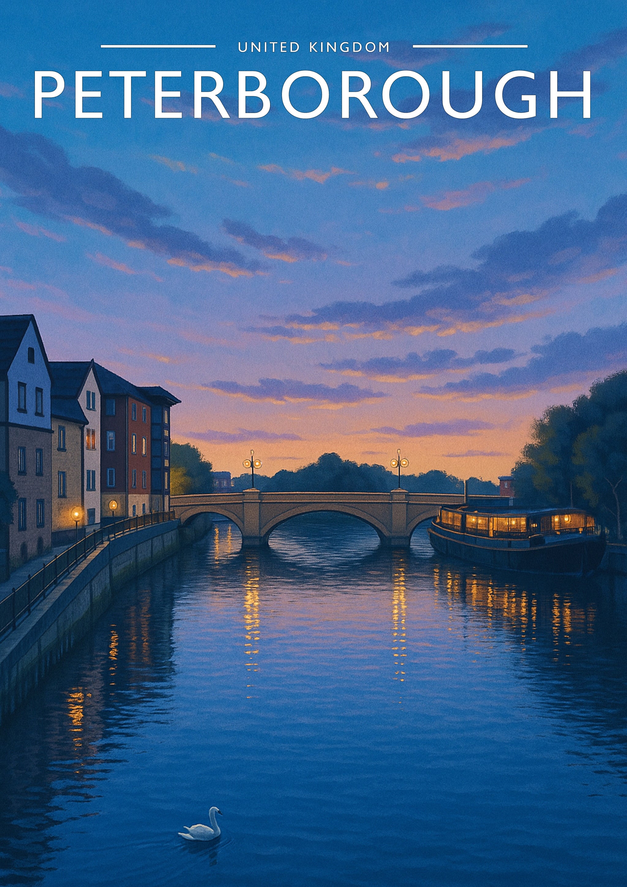 Peterborough #2 Travel Poster - A4 travel poster print