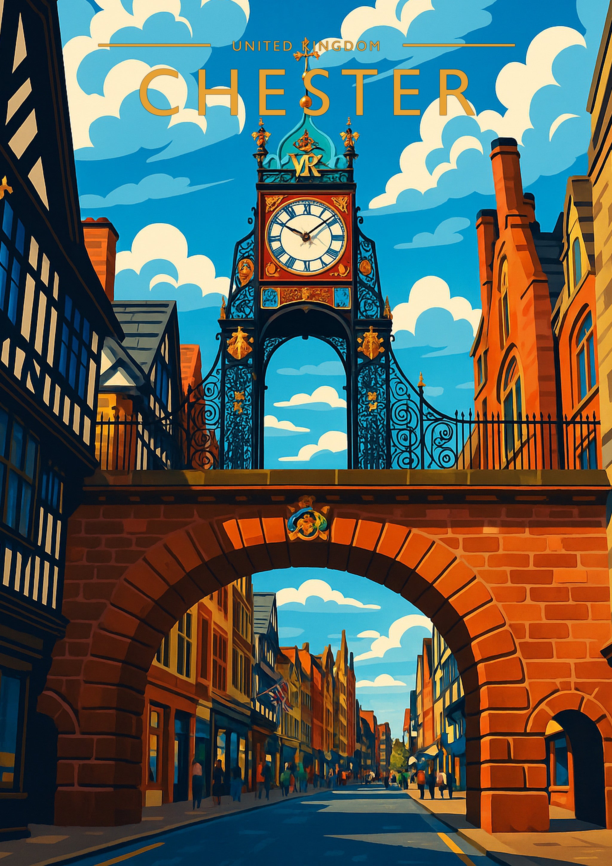 Chester Travel Poster - A4 travel poster print