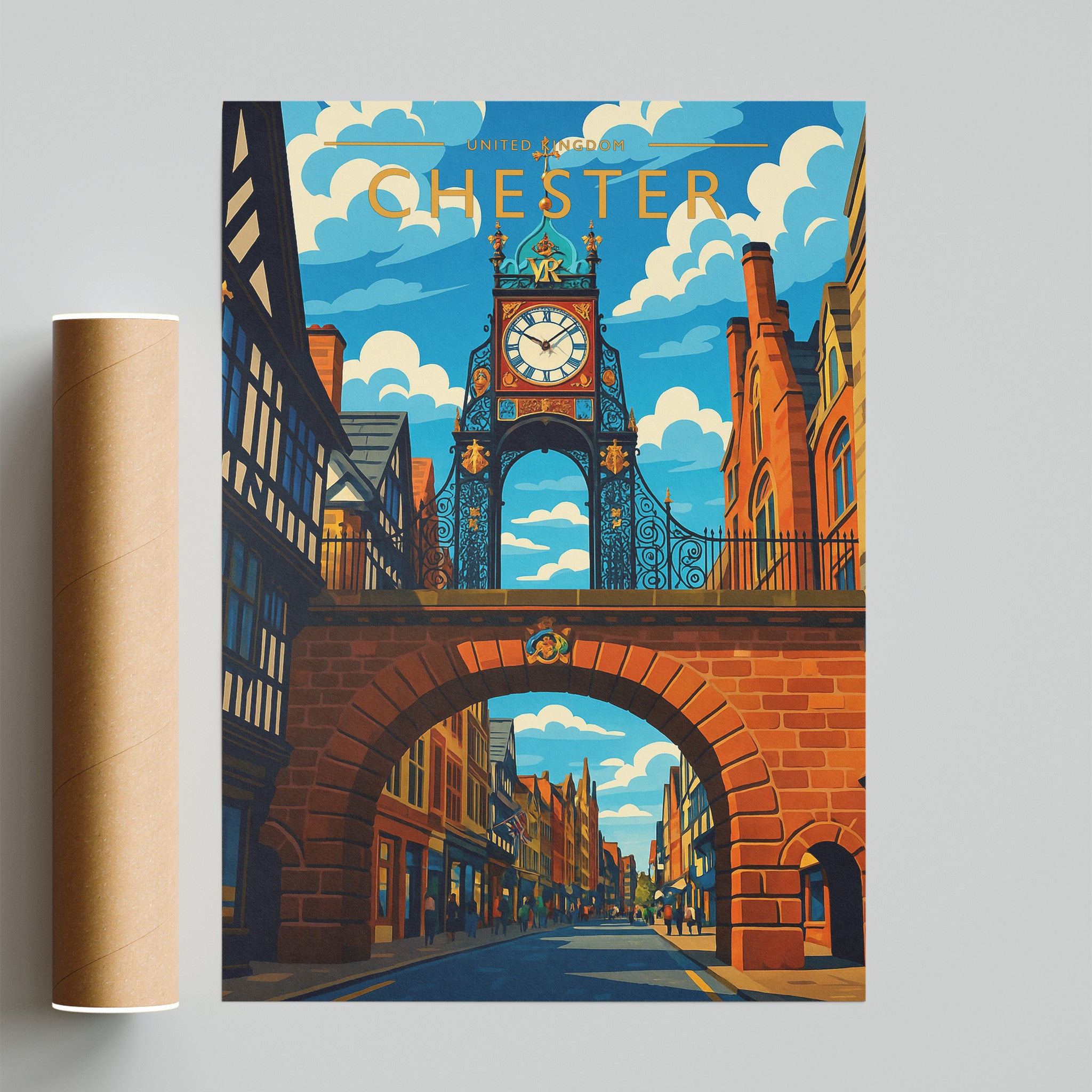 Chester Travel Poster - fine art print with shipping tube
