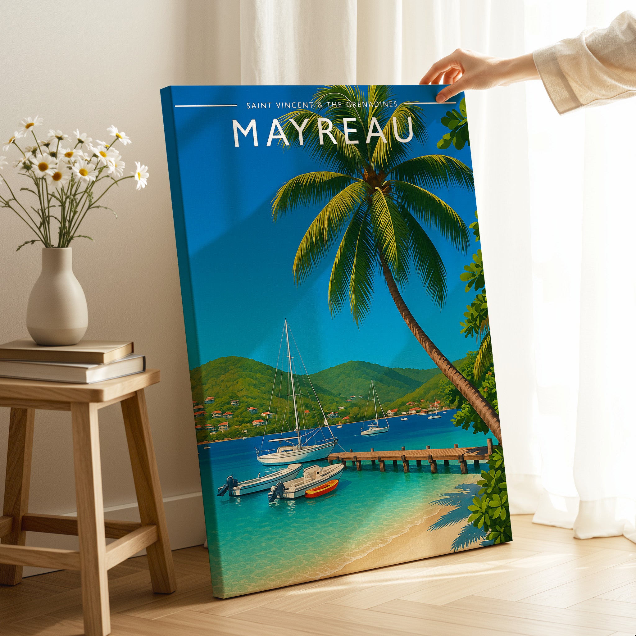 Mayreau #4 Travel Poster as a gallery-wrapped canvas