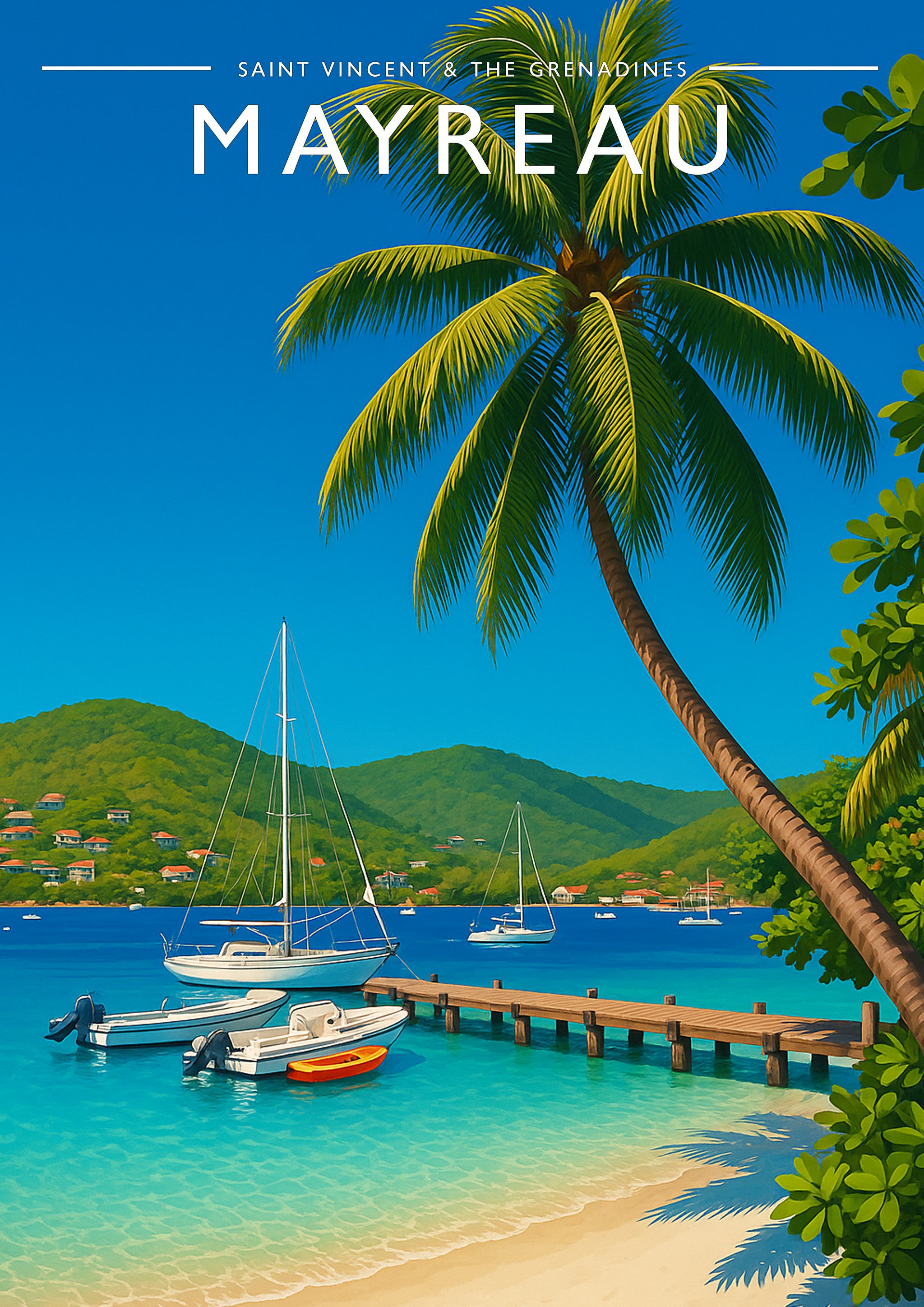 Mayreau #4 Travel Poster - A4 travel poster print