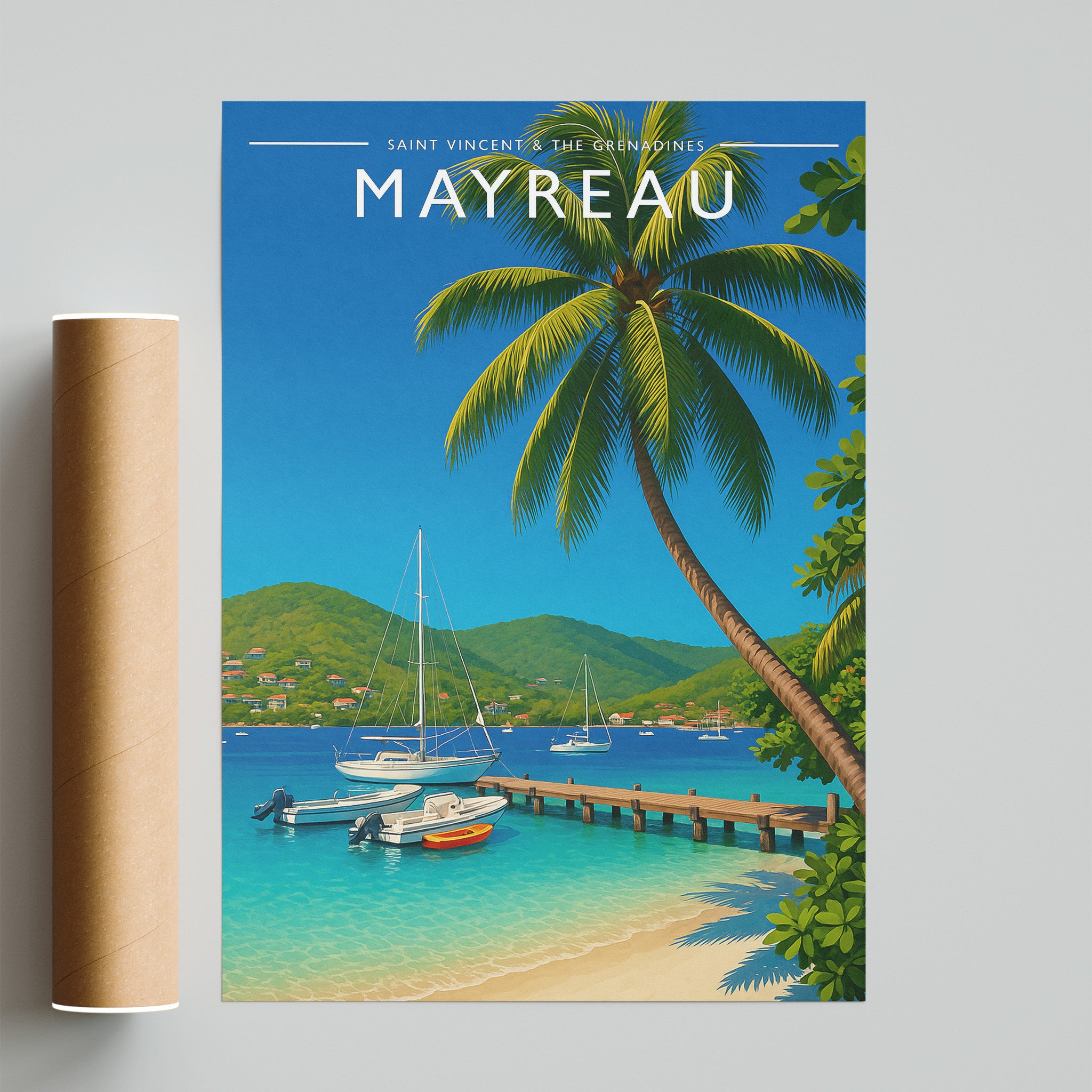 Mayreau #4 Travel Poster - fine art print with shipping tube