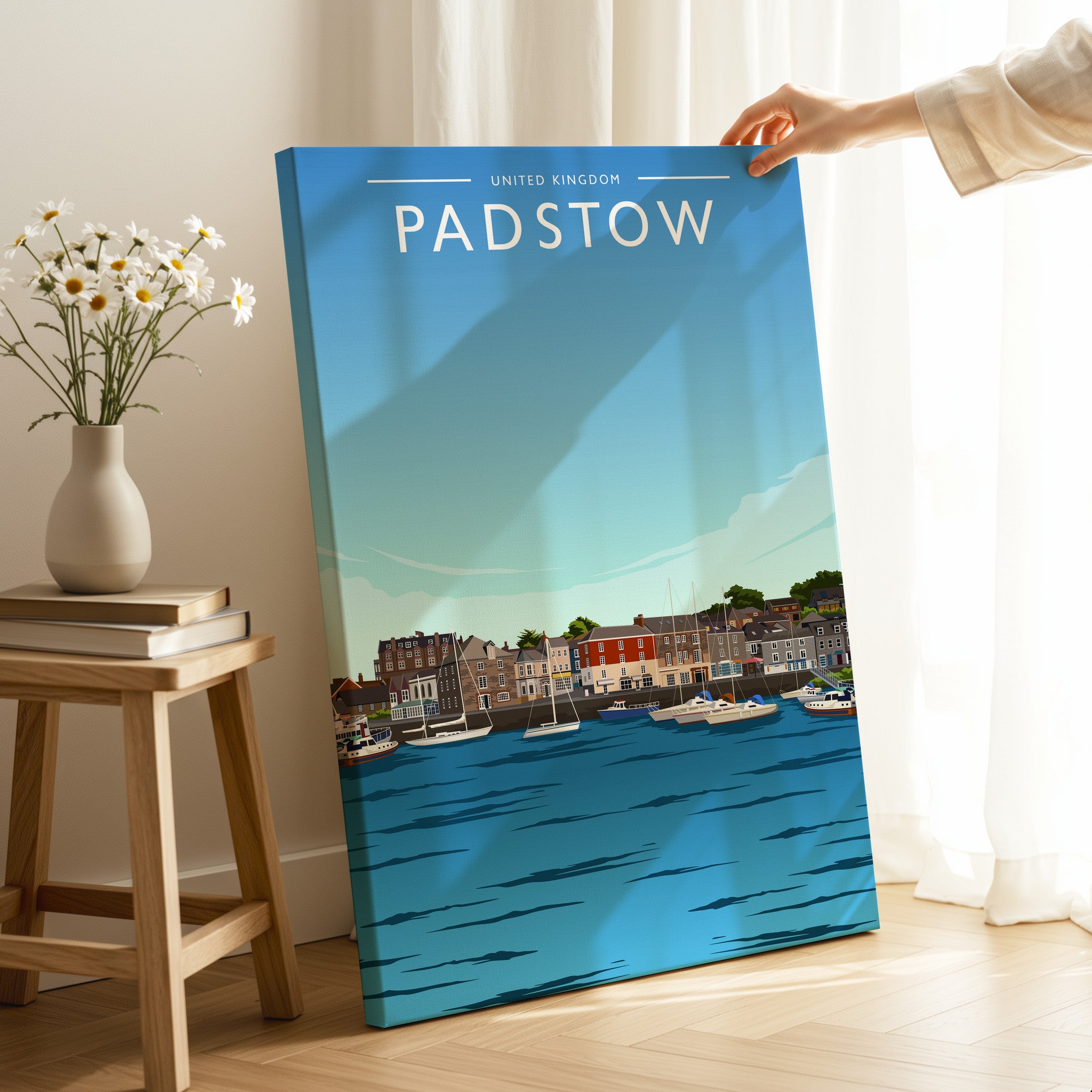 Padstow Travel Poster as a gallery-wrapped canvas