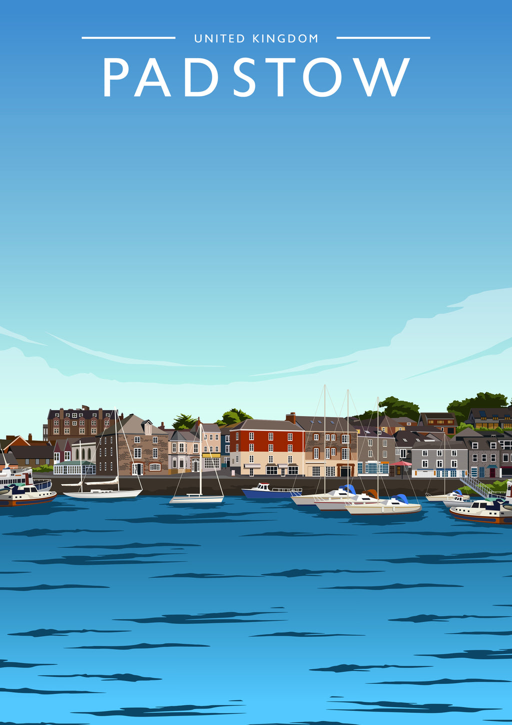 Padstow Travel Poster - A4 travel poster print
