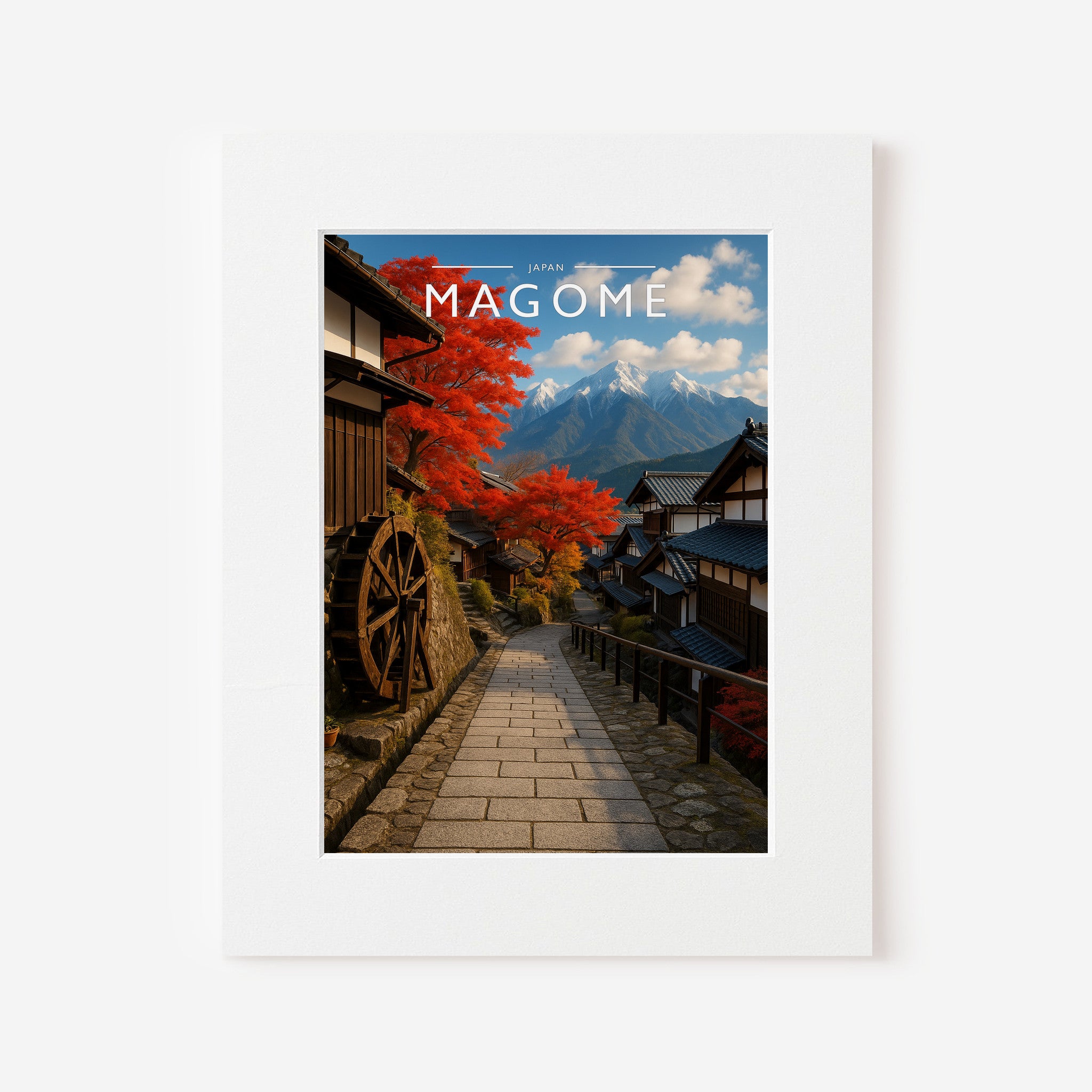 Magome Travel Poster in a white mount