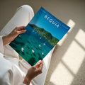 Bequia #2 Travel Poster - A4 print held in hand