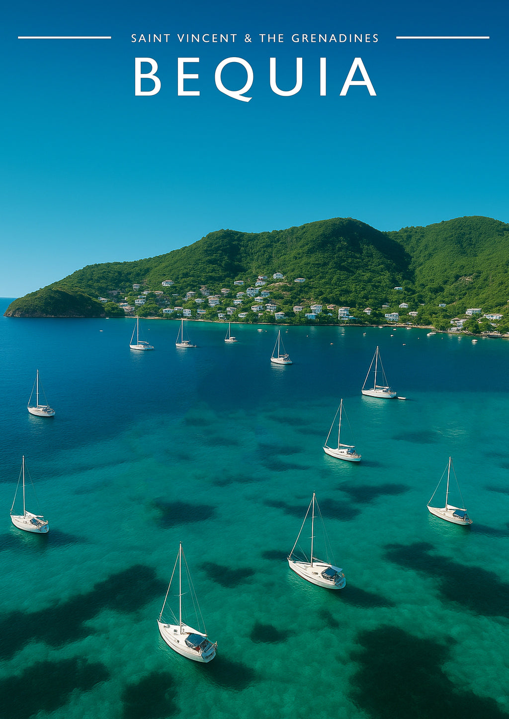 Bequia #2 Travel Poster - A4 travel poster print