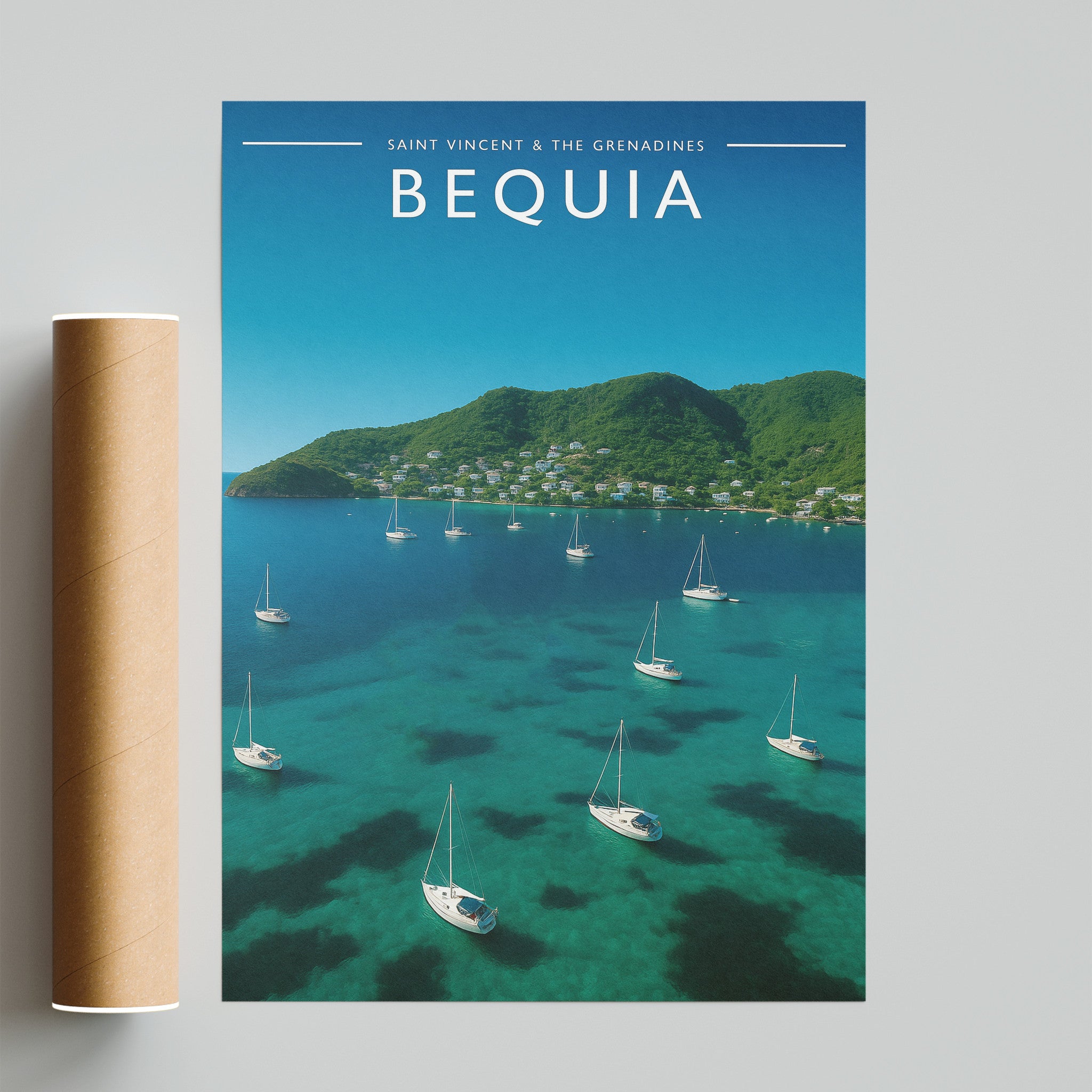 Bequia #2 Travel Poster - fine art print with shipping tube