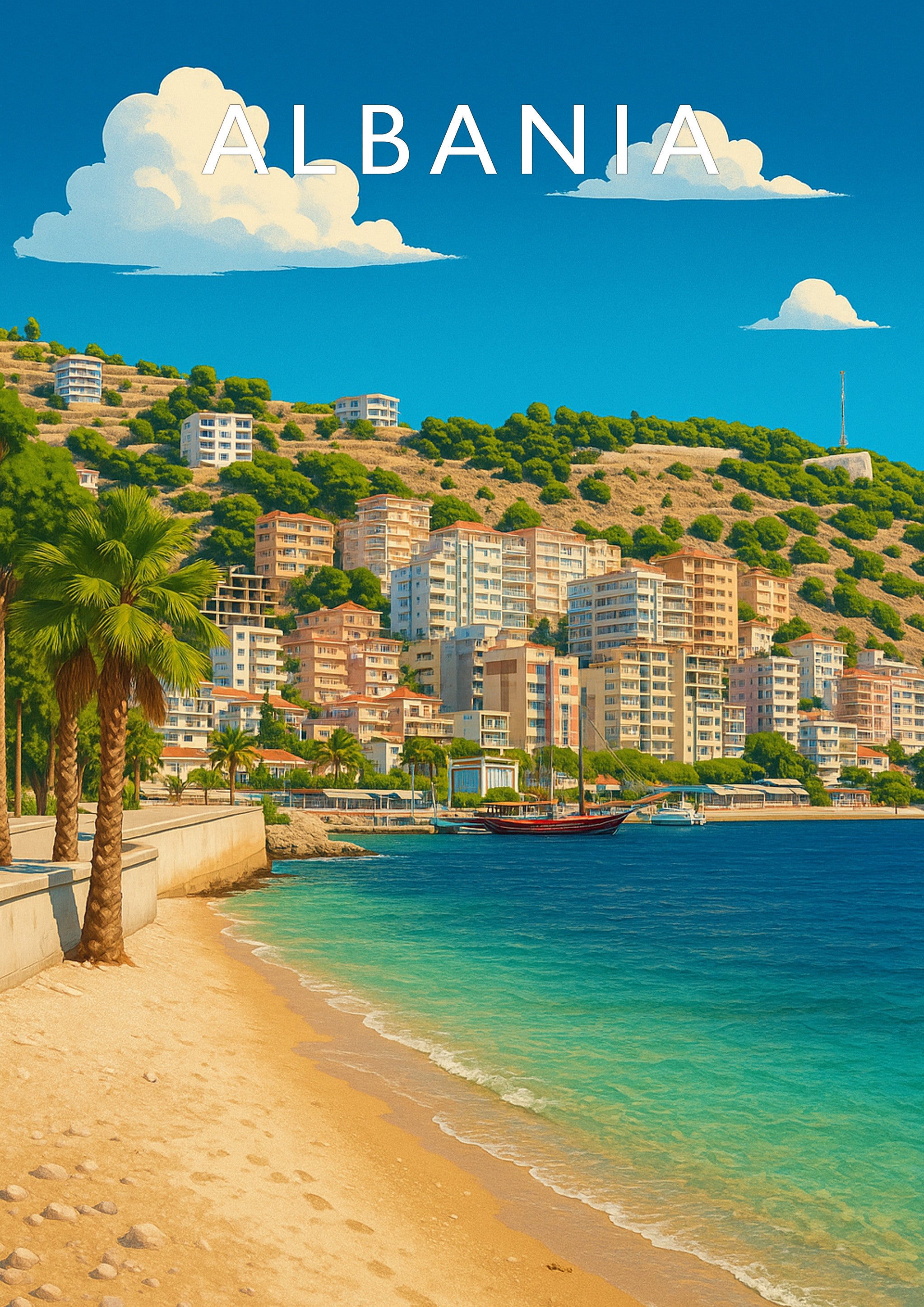 Albania Travel Poster - A4 travel poster print