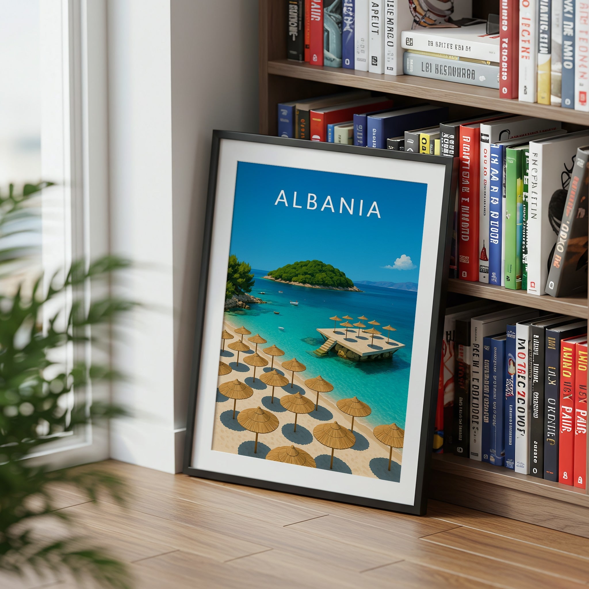 Albania #2 Travel Poster mounted in a black frame