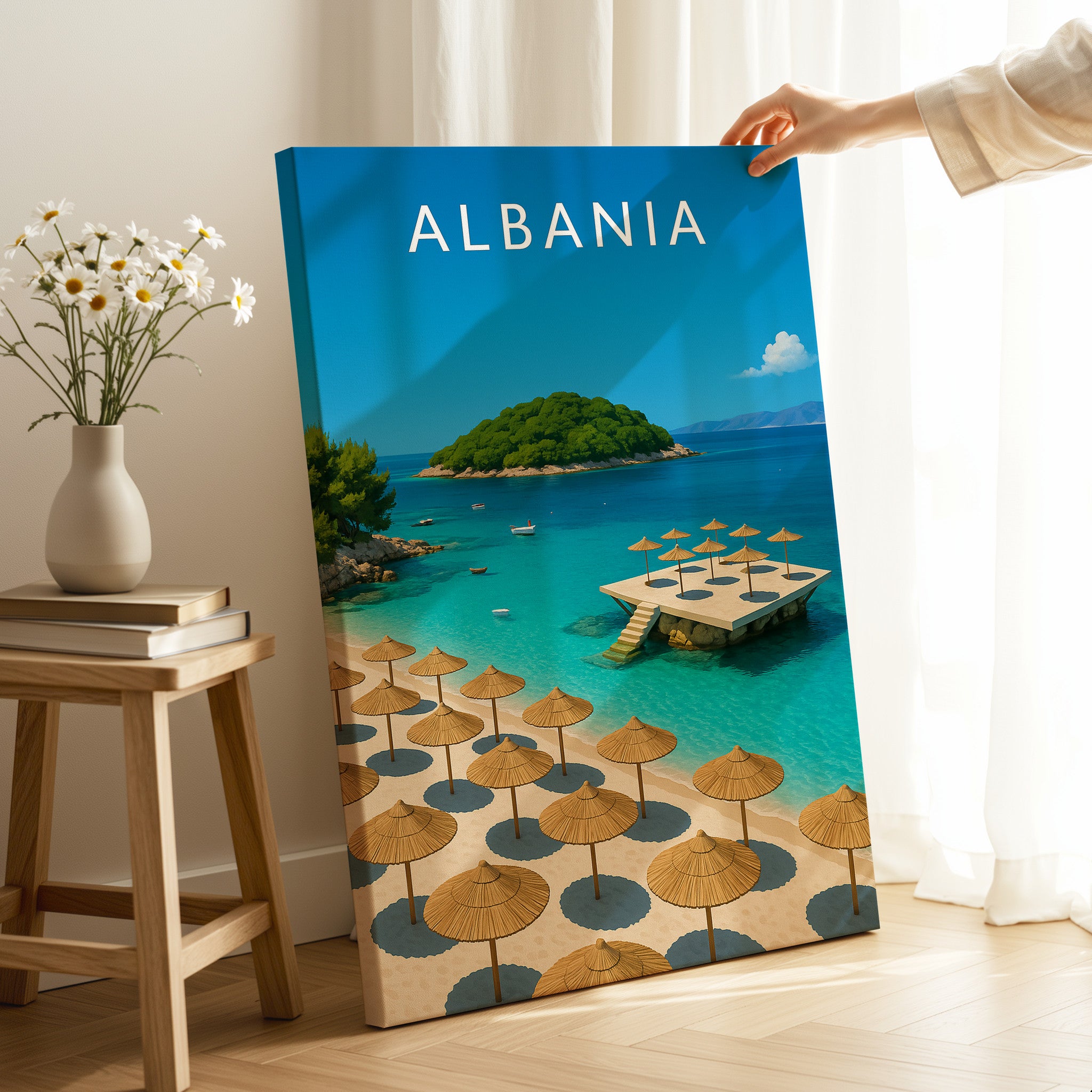 Albania #2 Travel Poster as a gallery-wrapped canvas