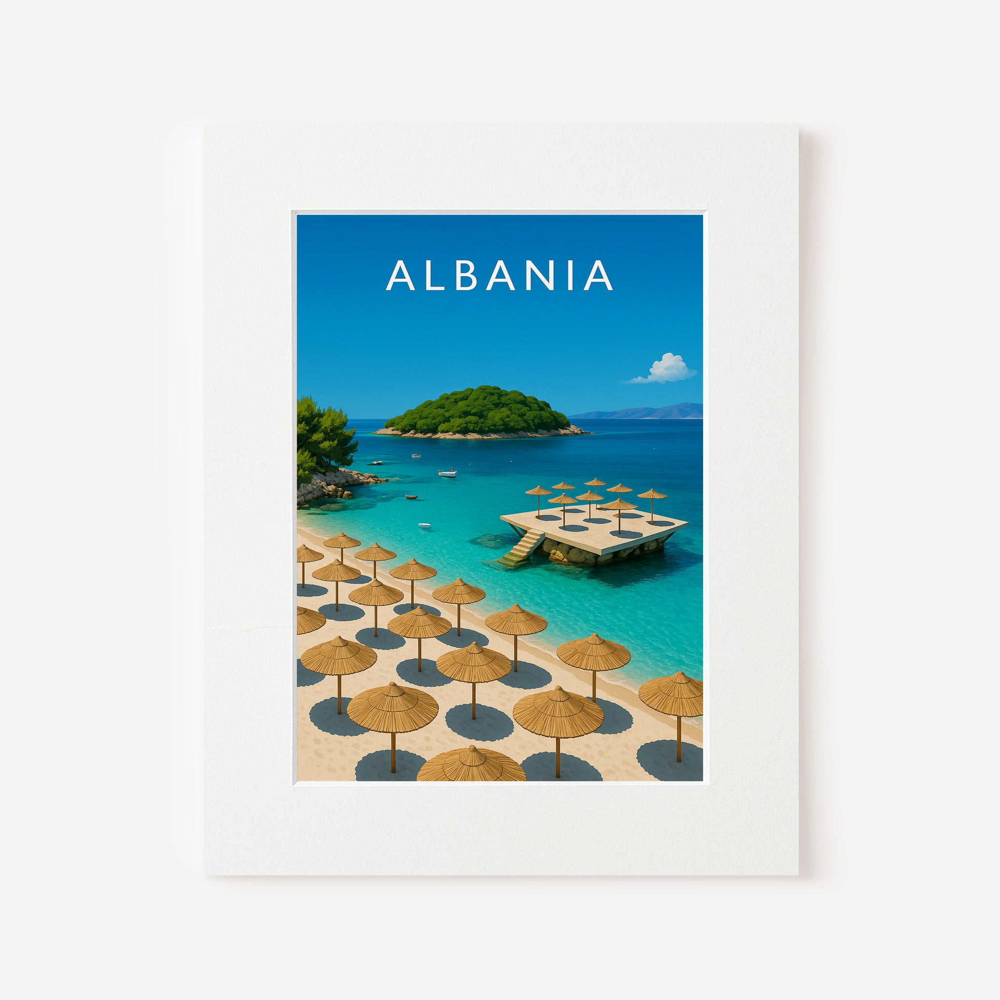 Albania #2 Travel Poster in a white mount