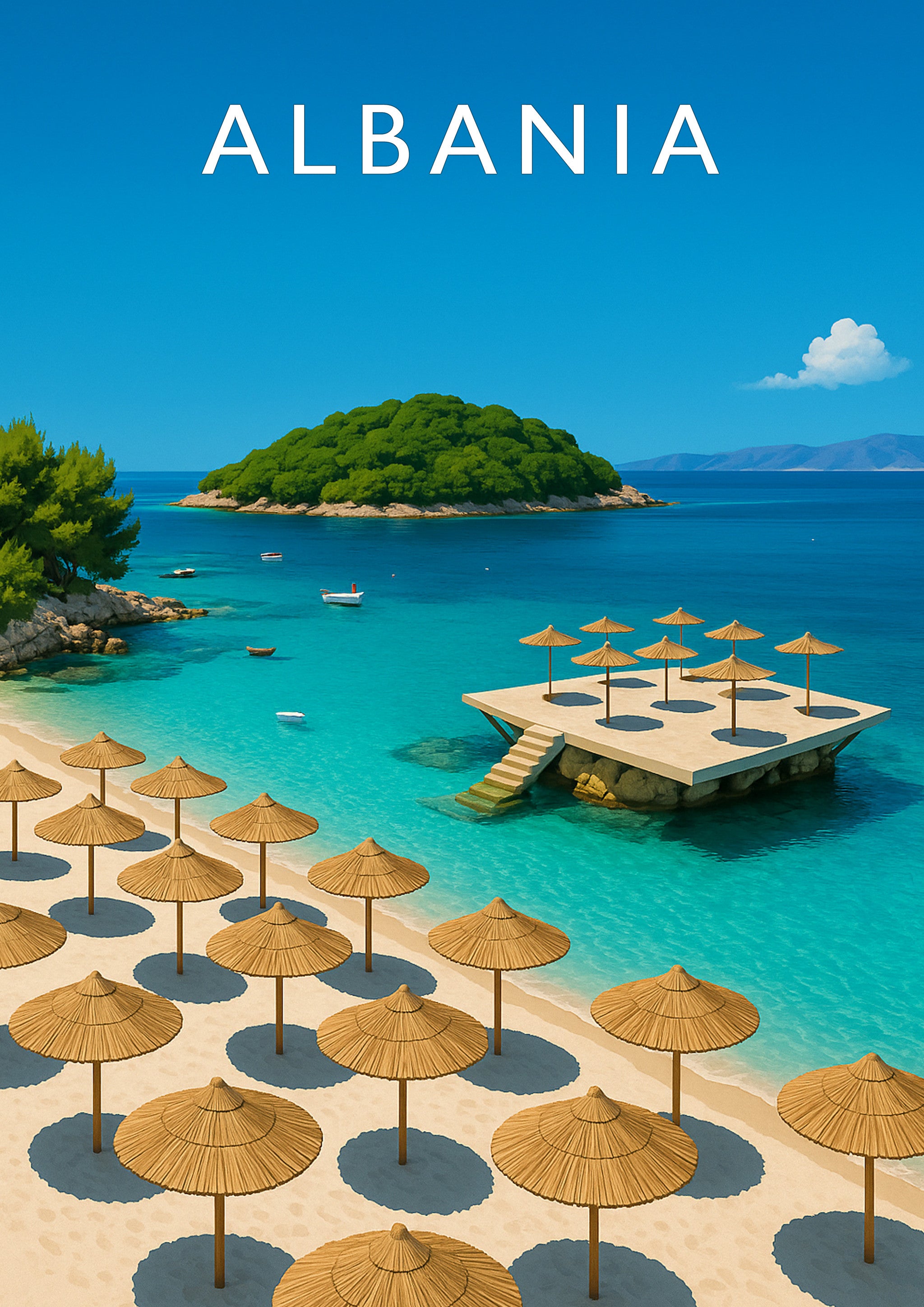 Albania #2 Travel Poster - A4 travel poster print