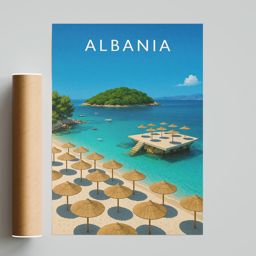 Albania #2 Travel Poster - fine art print with shipping tube