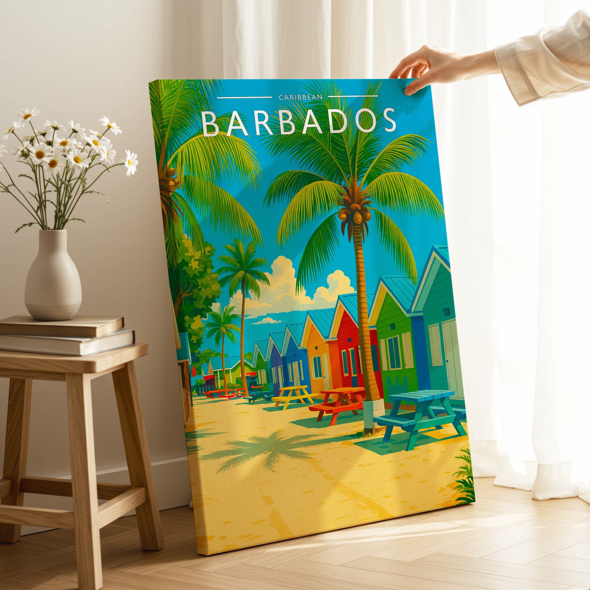 Barbados Travel Poster as a gallery-wrapped canvas