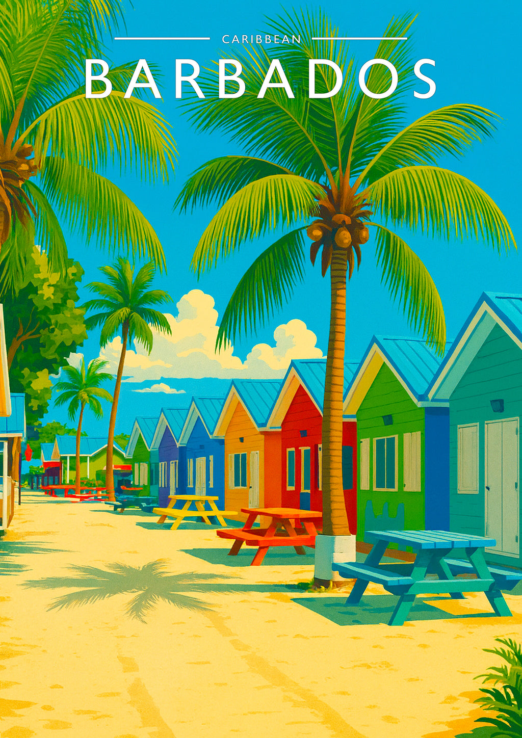 Barbados Travel Poster - A4 travel poster print
