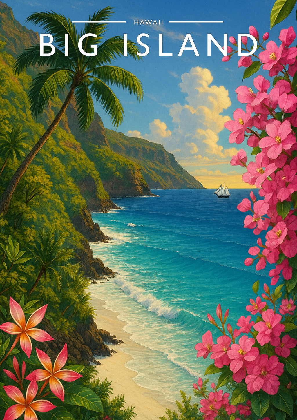 Big Island Travel Poster - A4 travel poster print