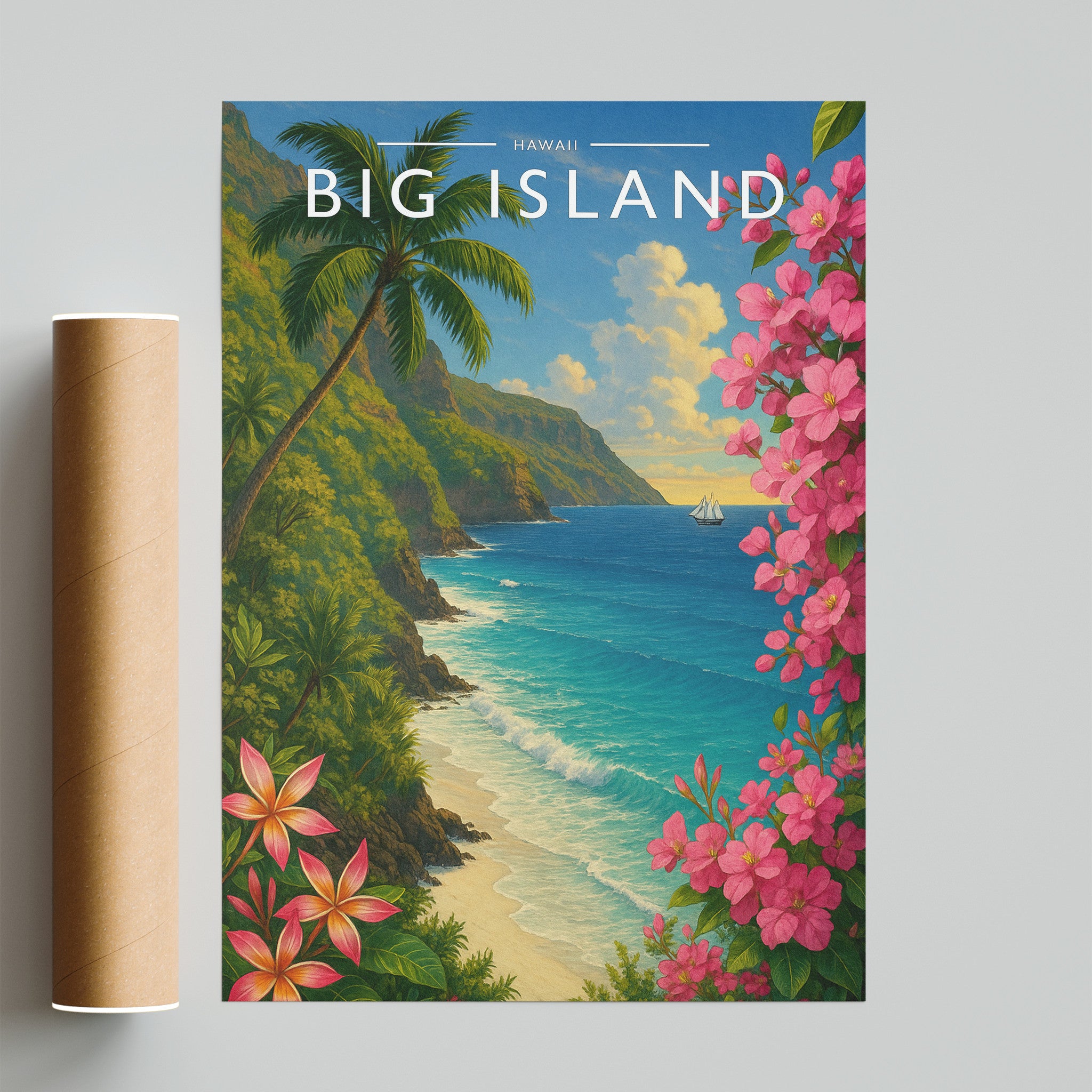 Big Island Travel Poster - fine art print with shipping tube