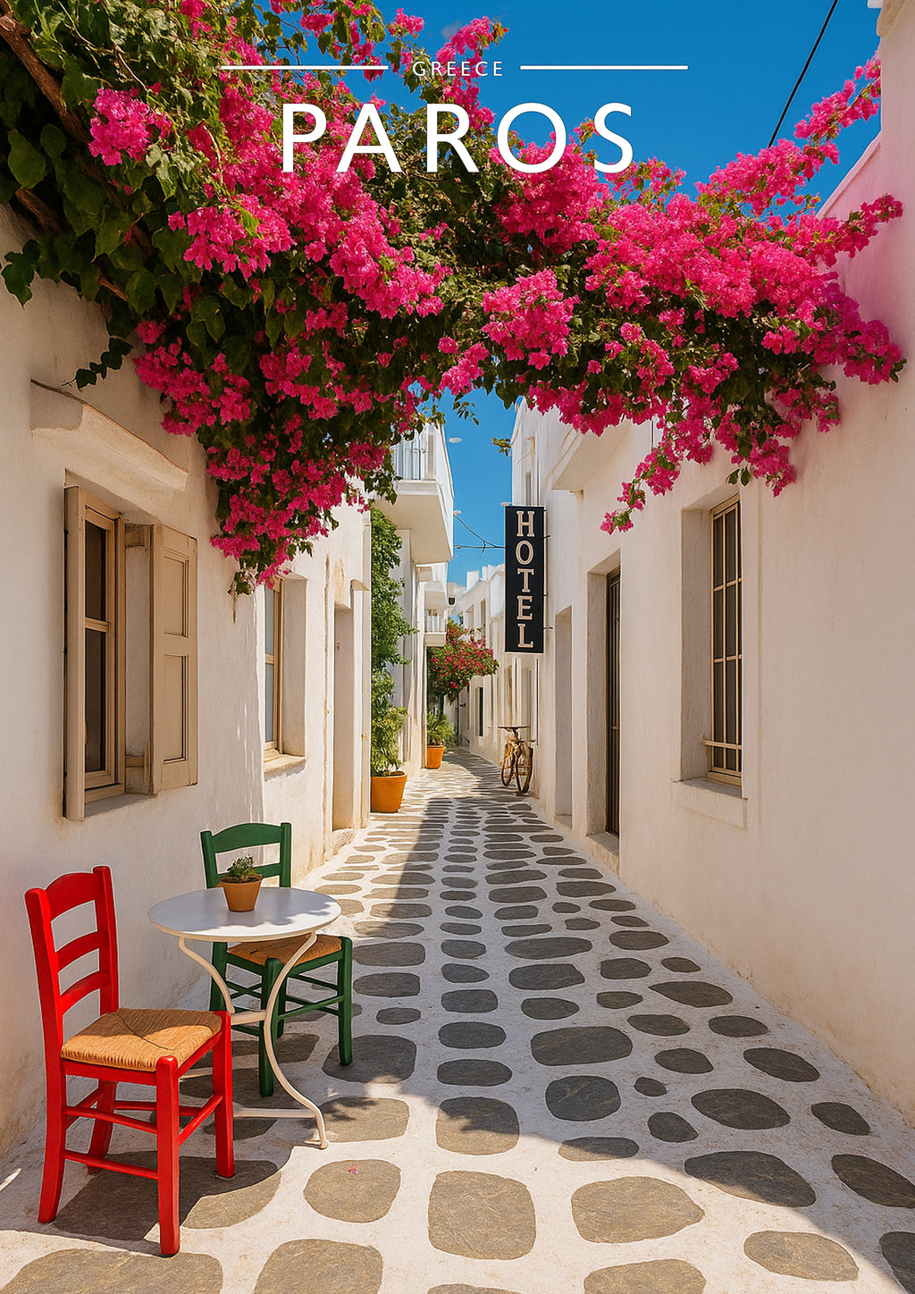 Paros Travel Poster - A4 travel poster print