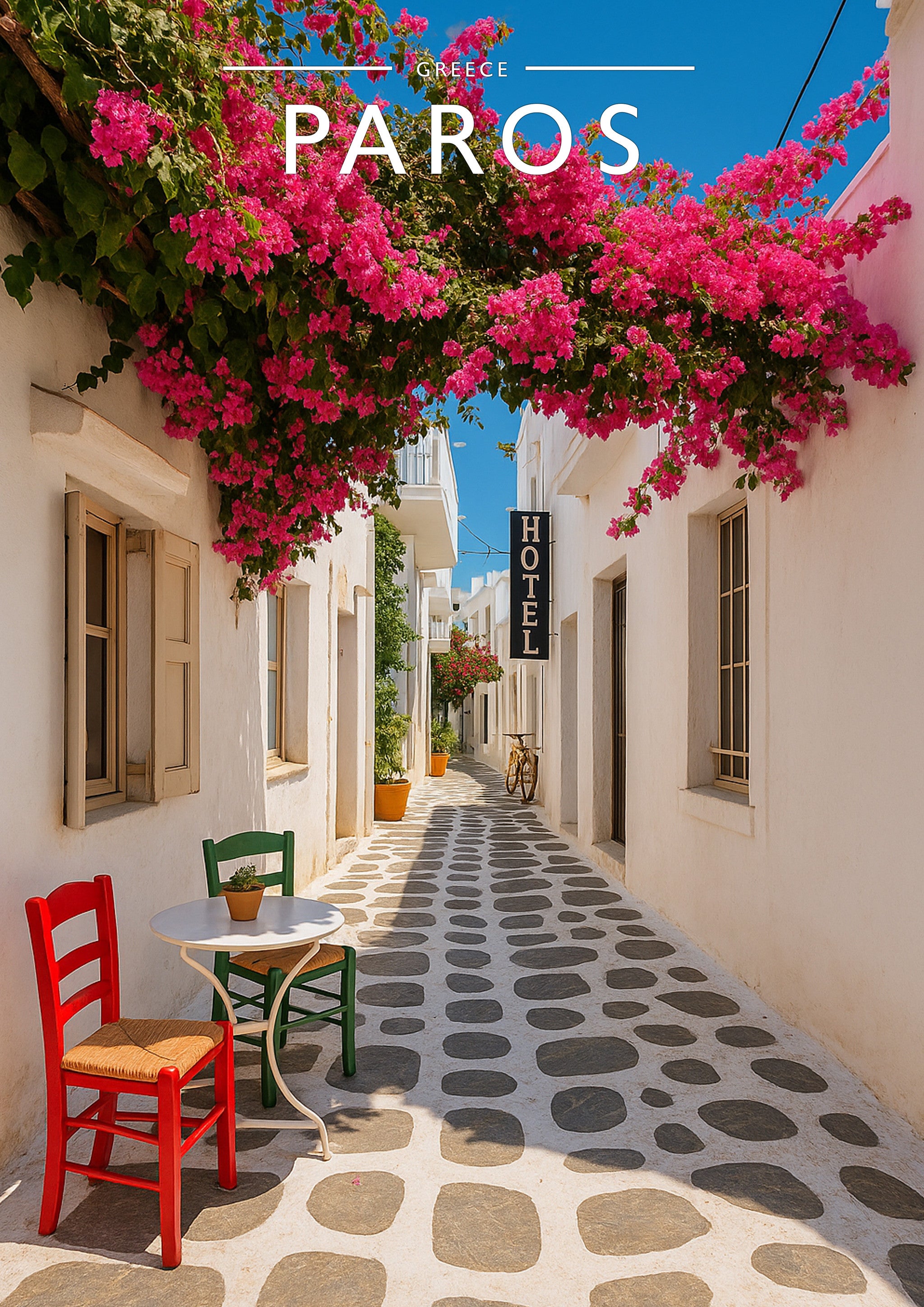 Paros Travel Poster - A4 travel poster print