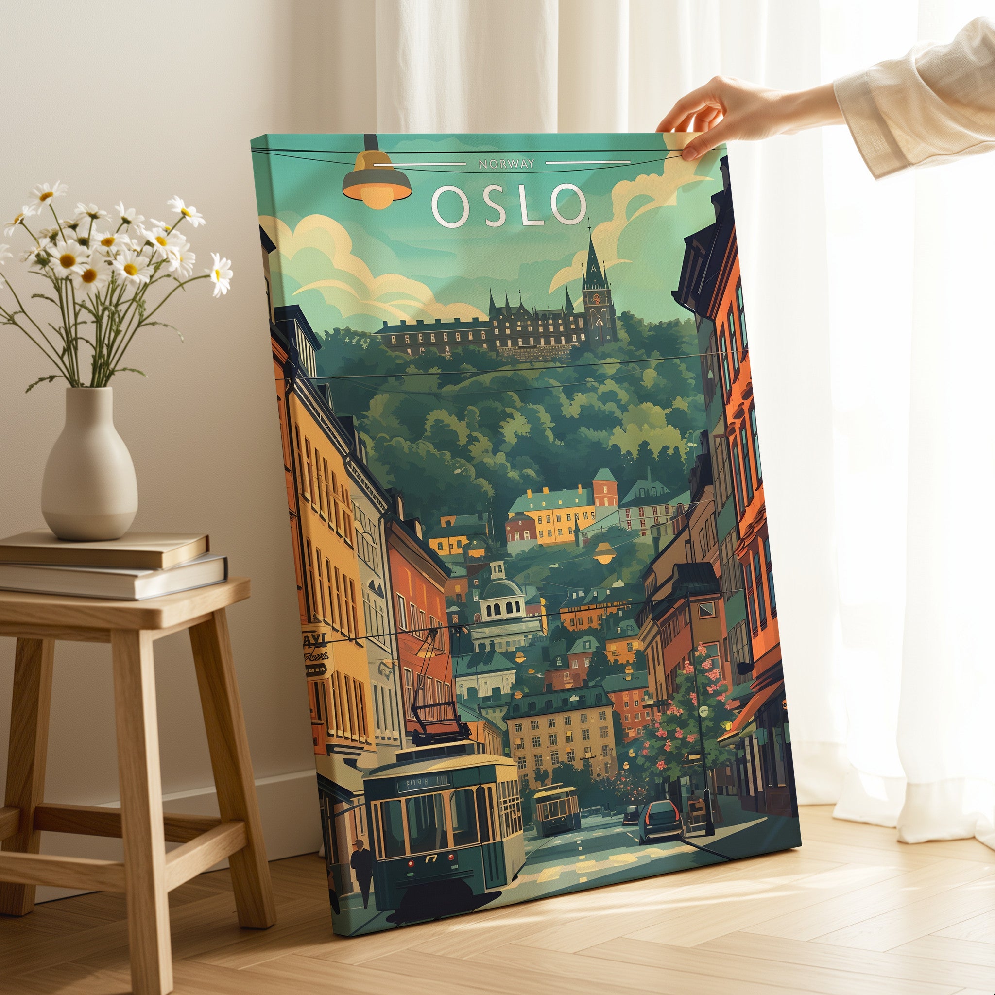 Oslo Travel Poster as a gallery-wrapped canvas