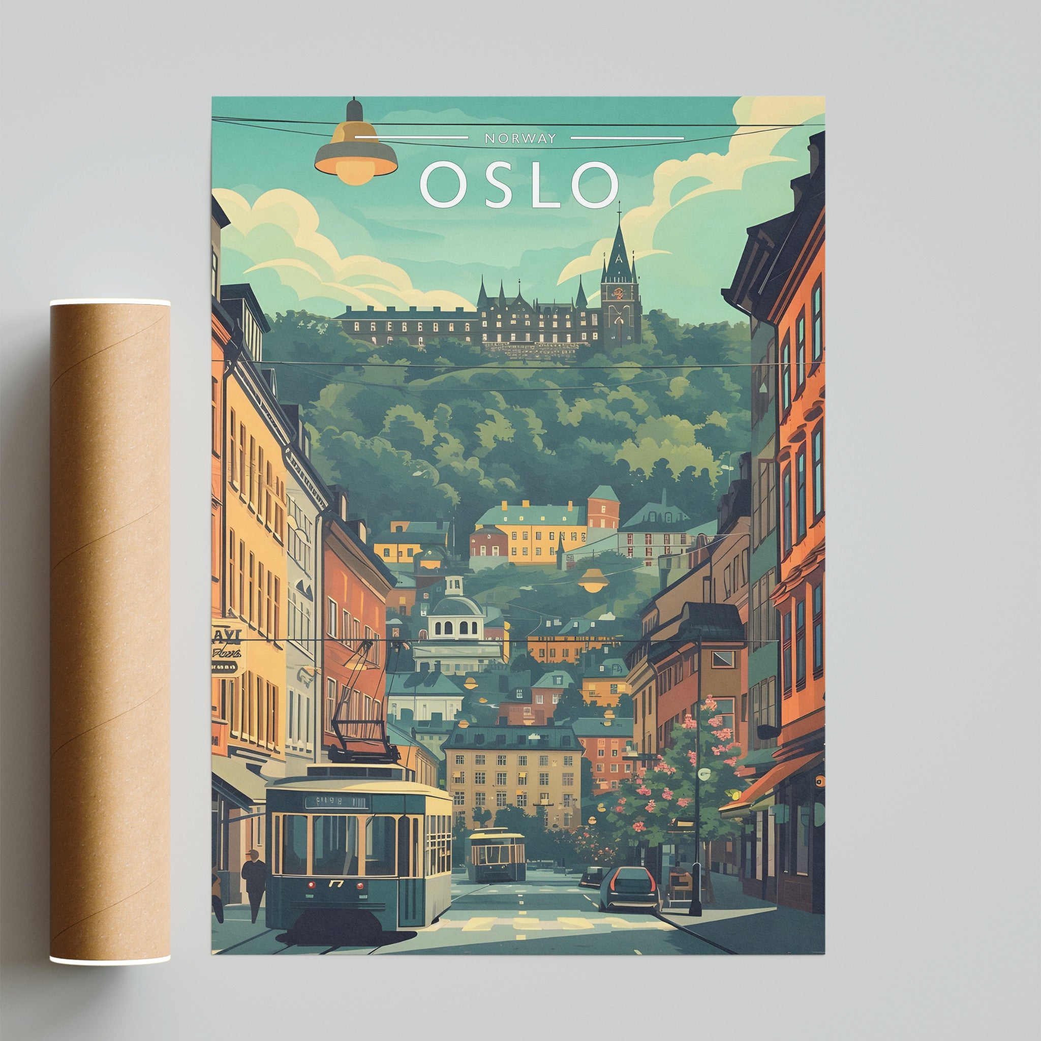 Oslo Travel Poster - fine art print with shipping tube