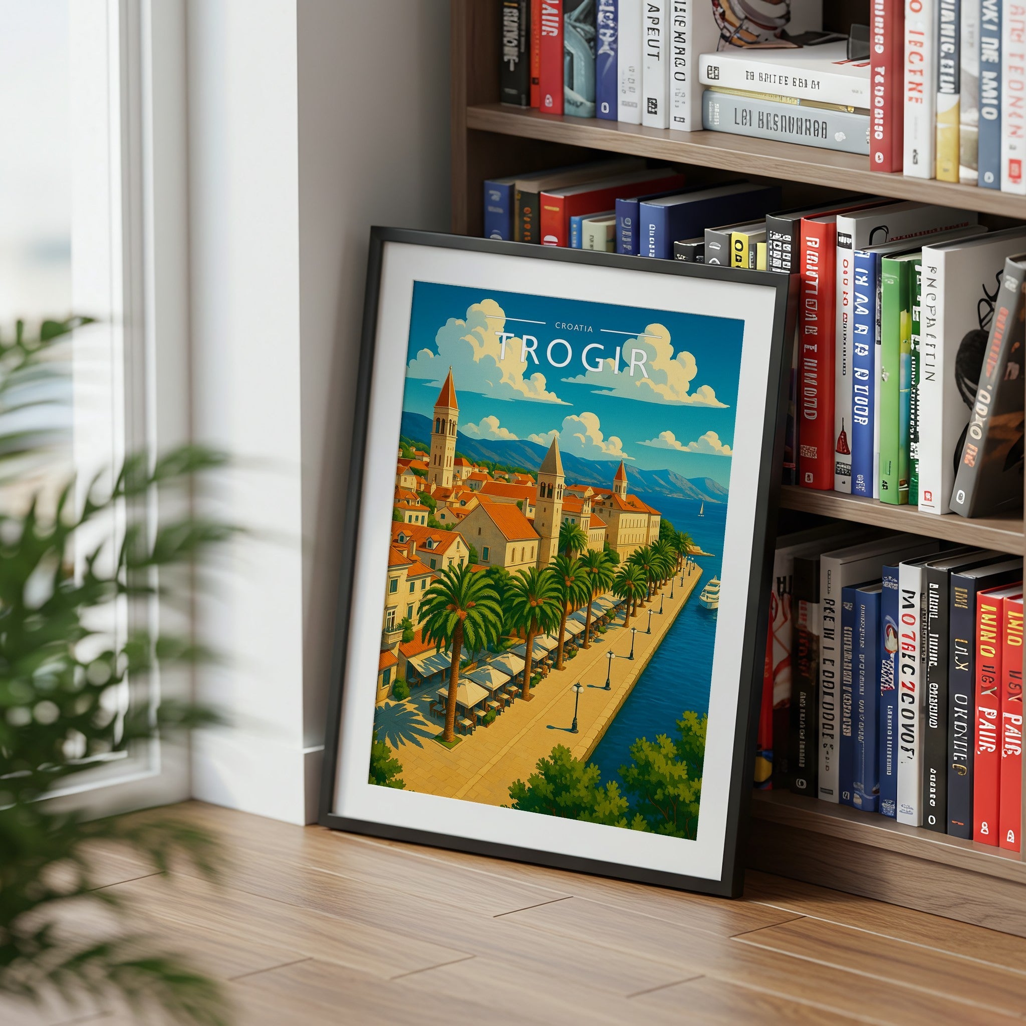Trogir #2 Travel Poster mounted in a black frame
