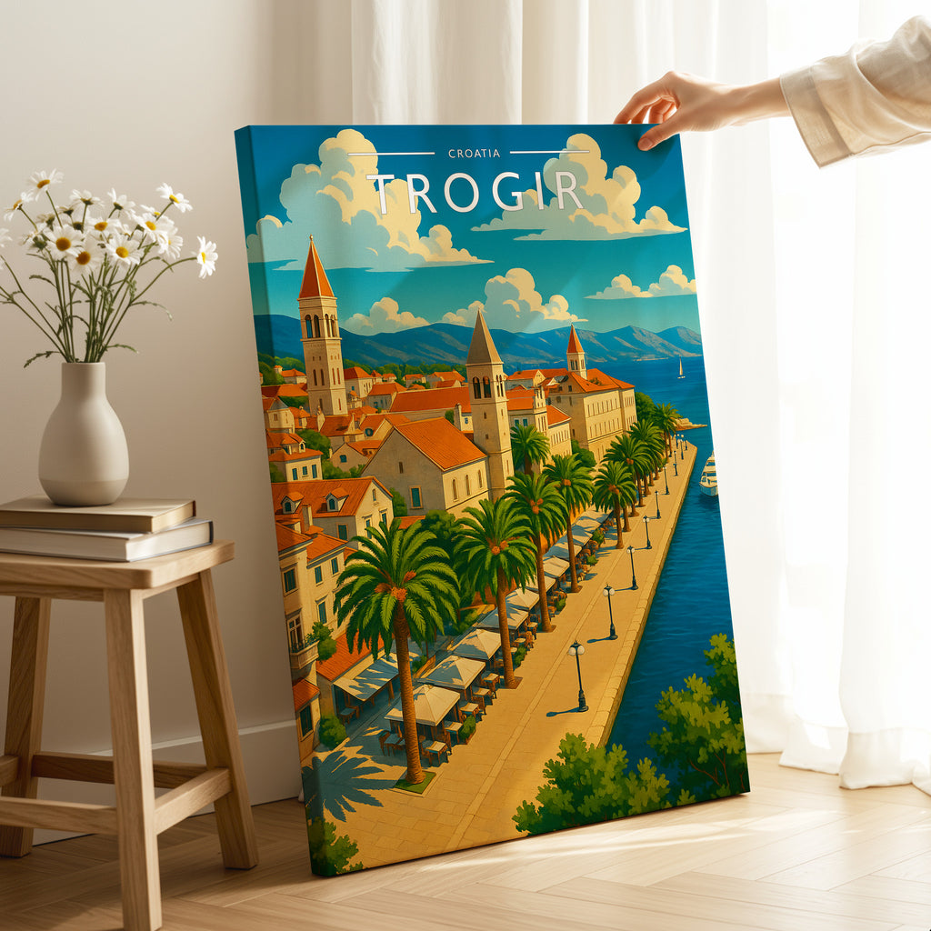 Trogir #2 Travel Poster as a gallery-wrapped canvas