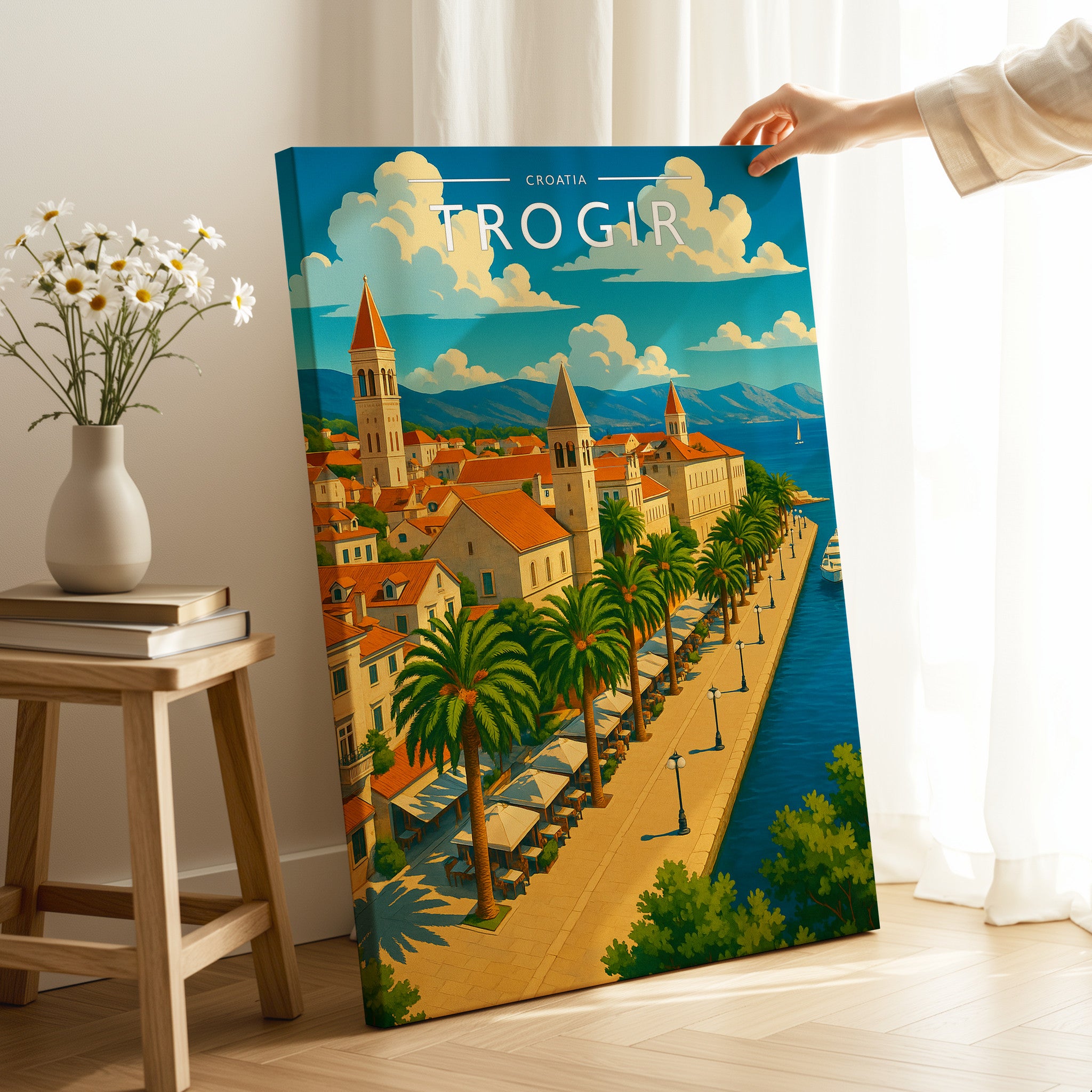 Trogir #2 Travel Poster as a gallery-wrapped canvas