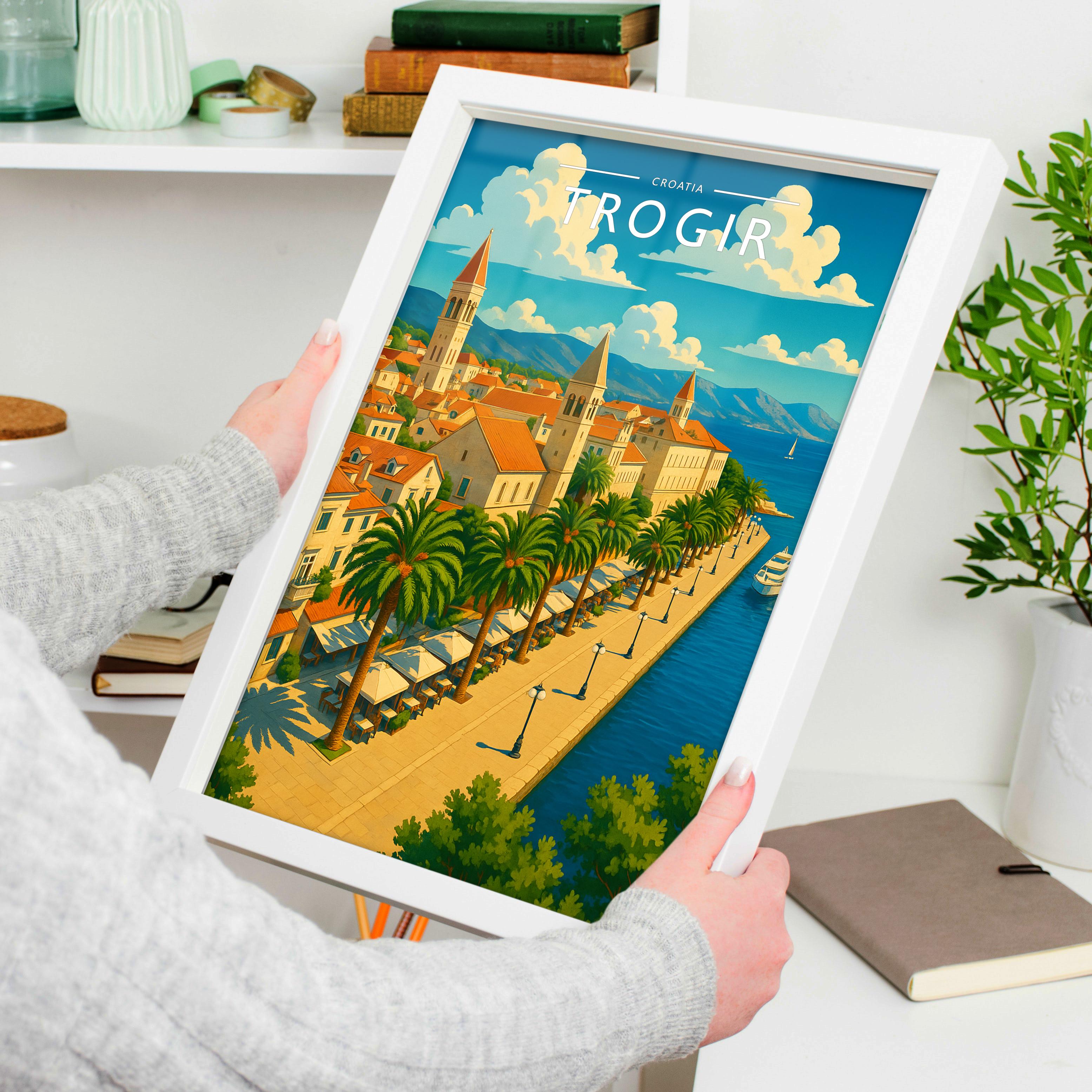 Trogir #2 Travel Poster held in a white frame