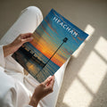 Heacham Travel Poster - A4 print held in hand