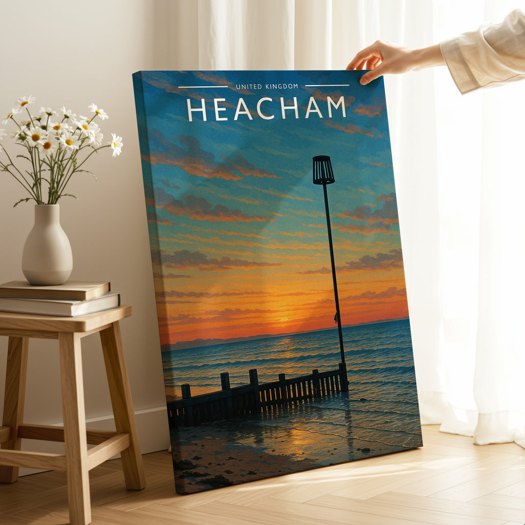 Heacham Travel Poster as a gallery-wrapped canvas
