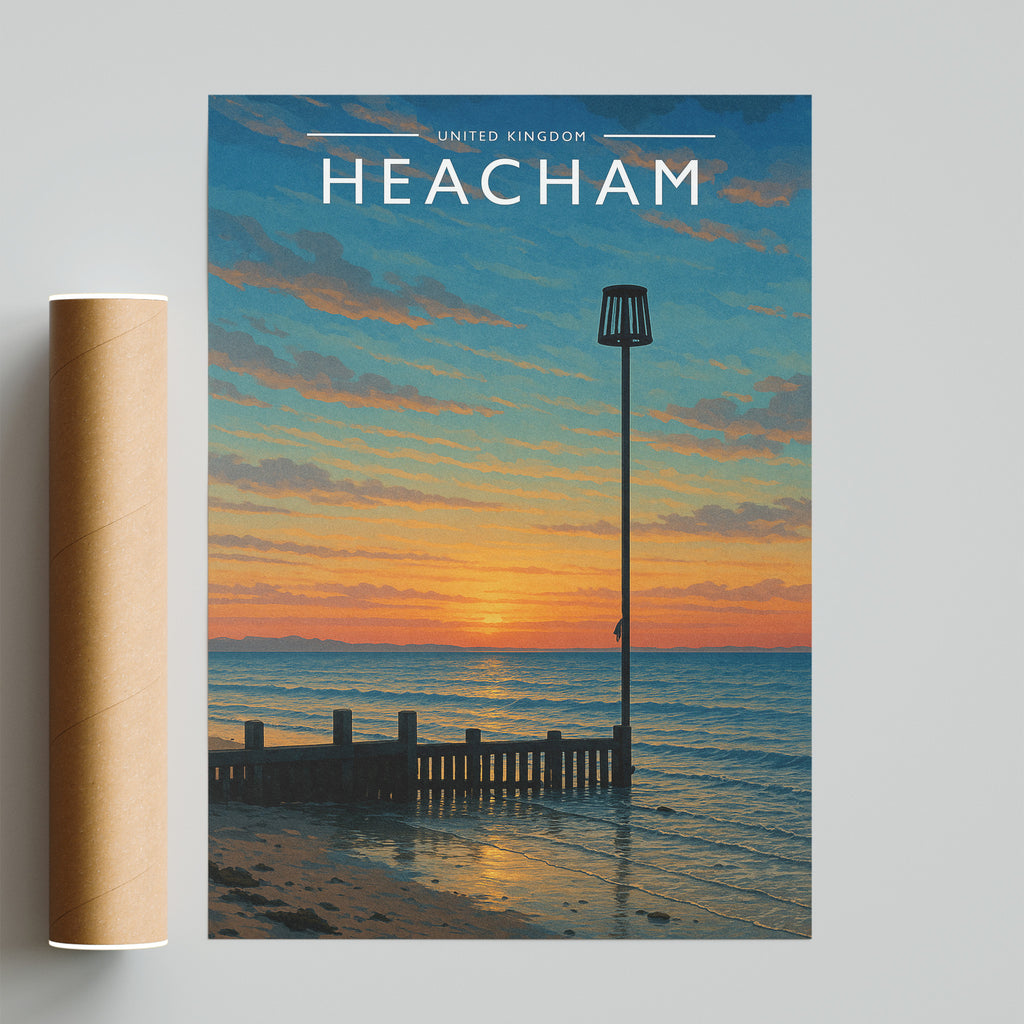 Heacham Travel Poster - fine art print with shipping tube