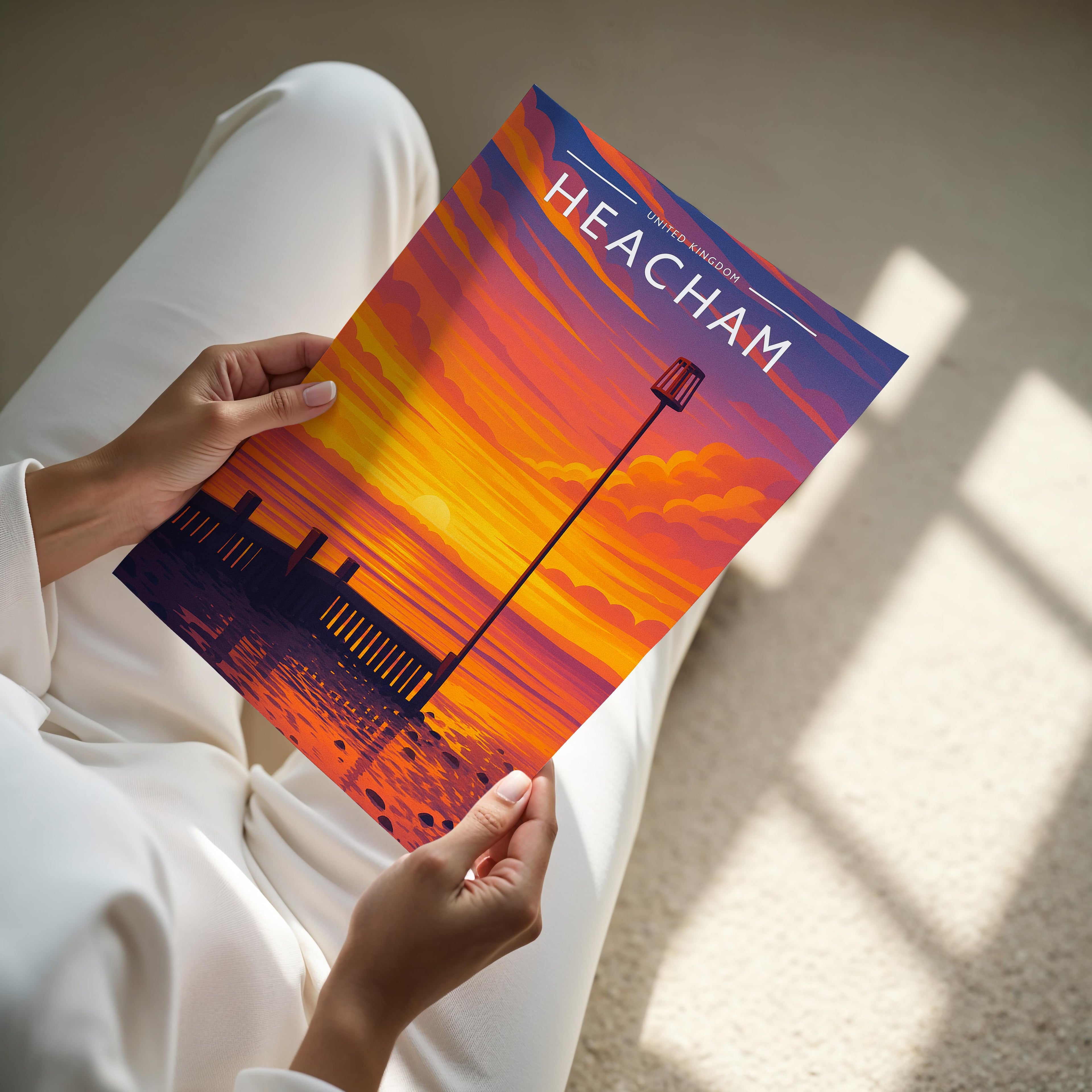 Heacham #2 Travel Poster - A4 print held in hand