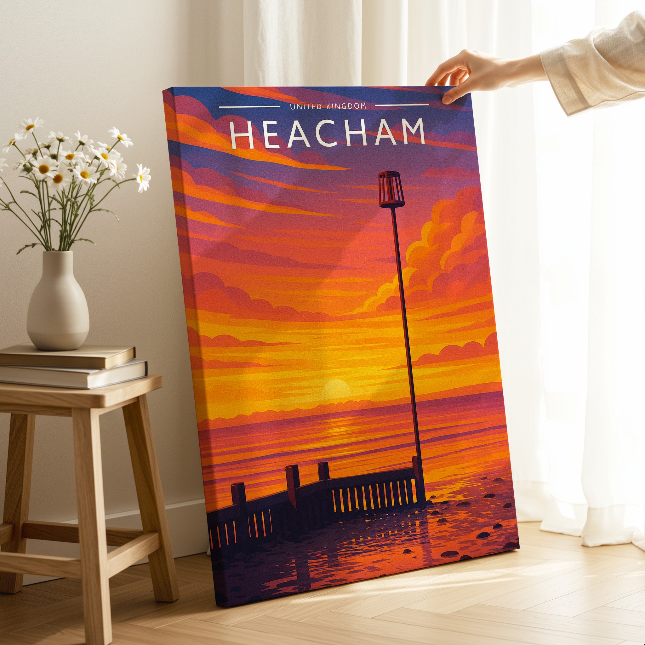 Heacham #2 Travel Poster as a gallery-wrapped canvas