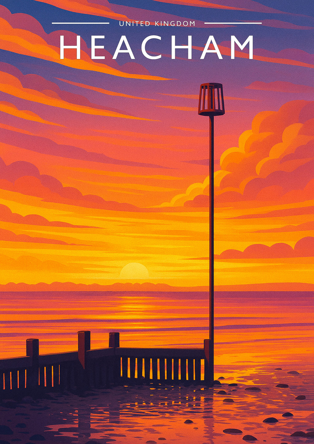 Heacham #2 Travel Poster - A4 travel poster print