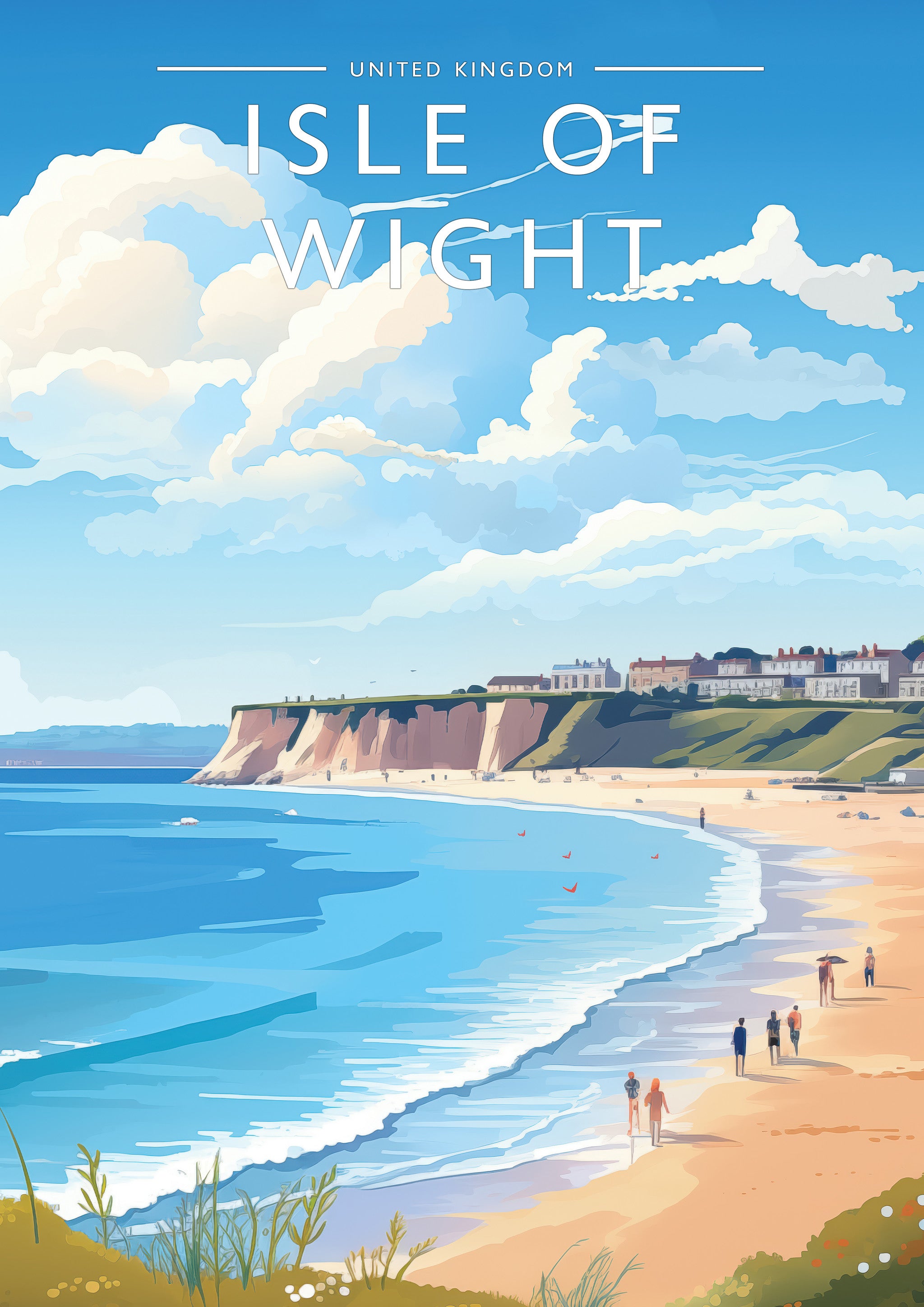 Isle of Wight Travel Poster - A4 travel poster print