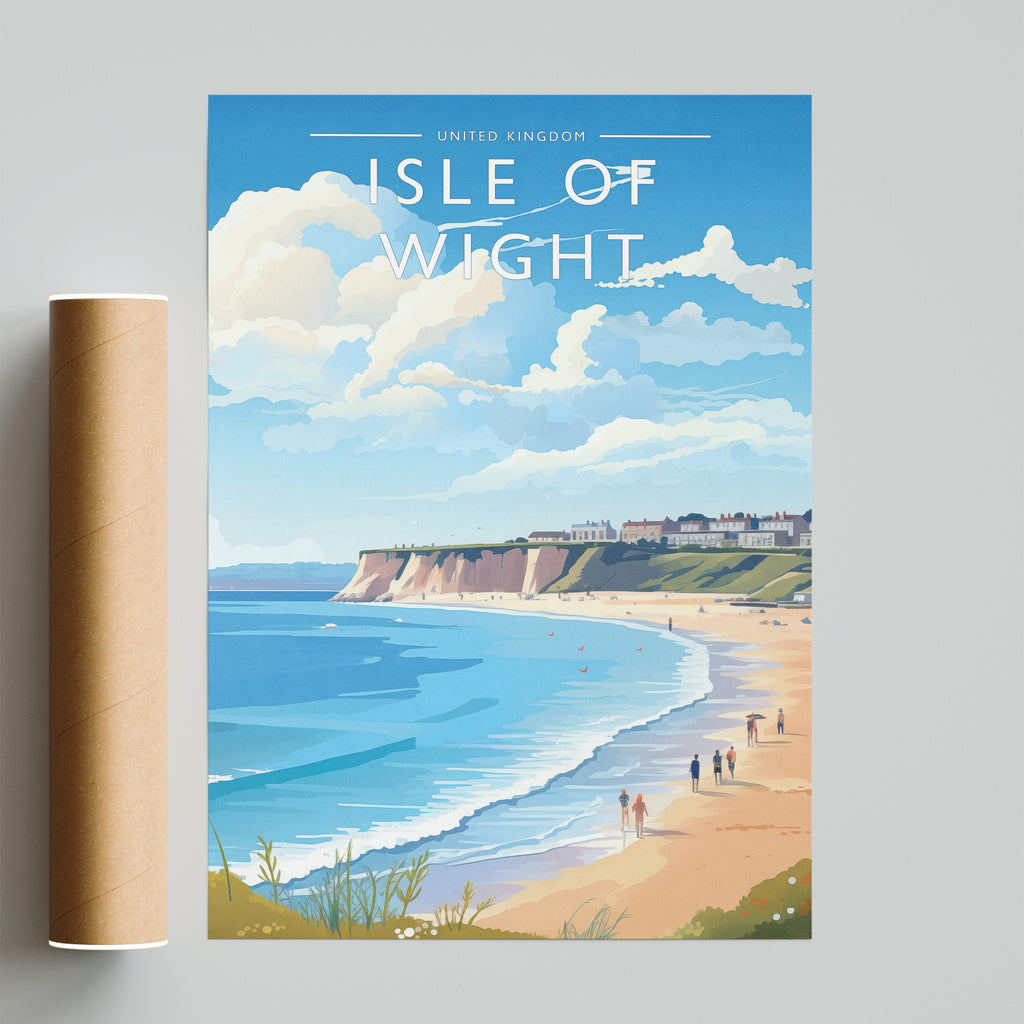 Isle of Wight Travel Poster - fine art print with shipping tube