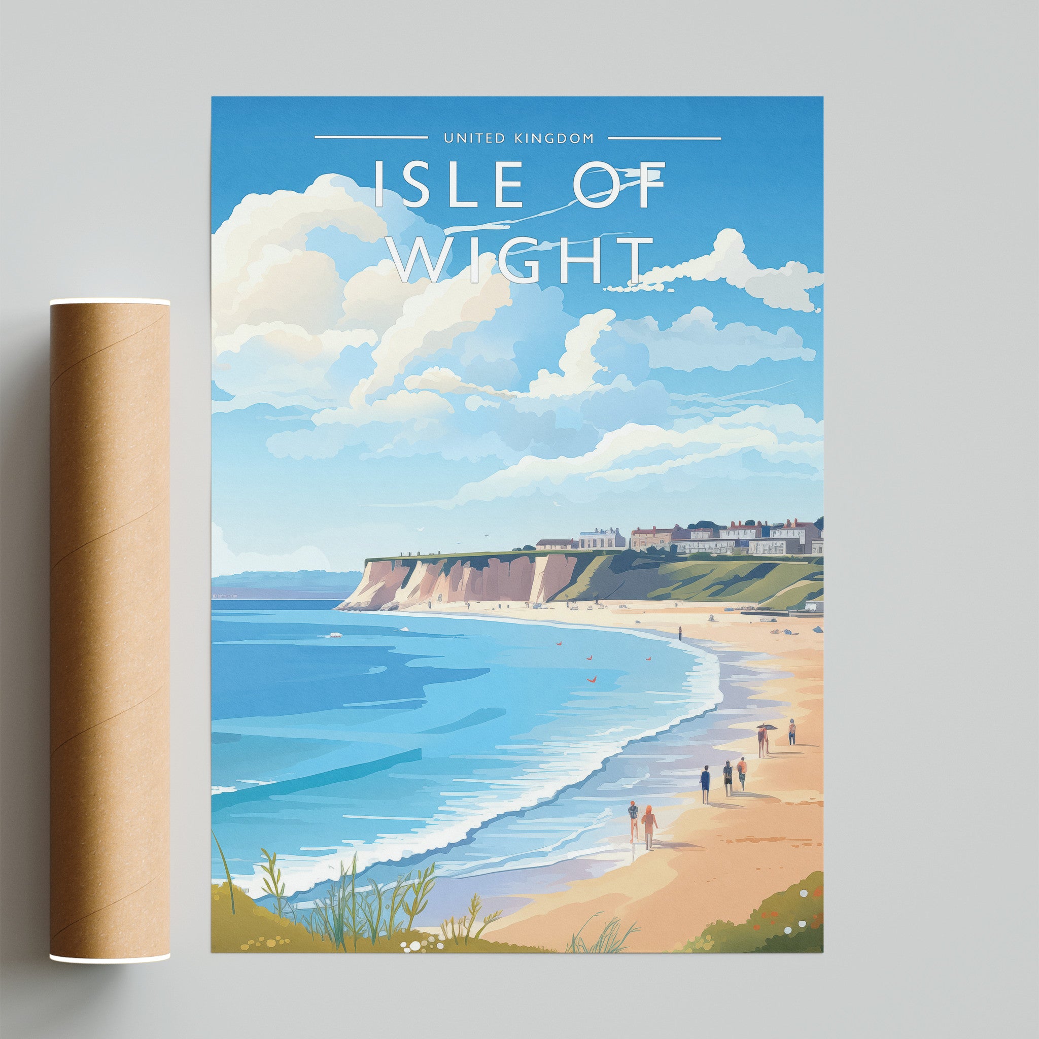 Isle of Wight Travel Poster - fine art print with shipping tube