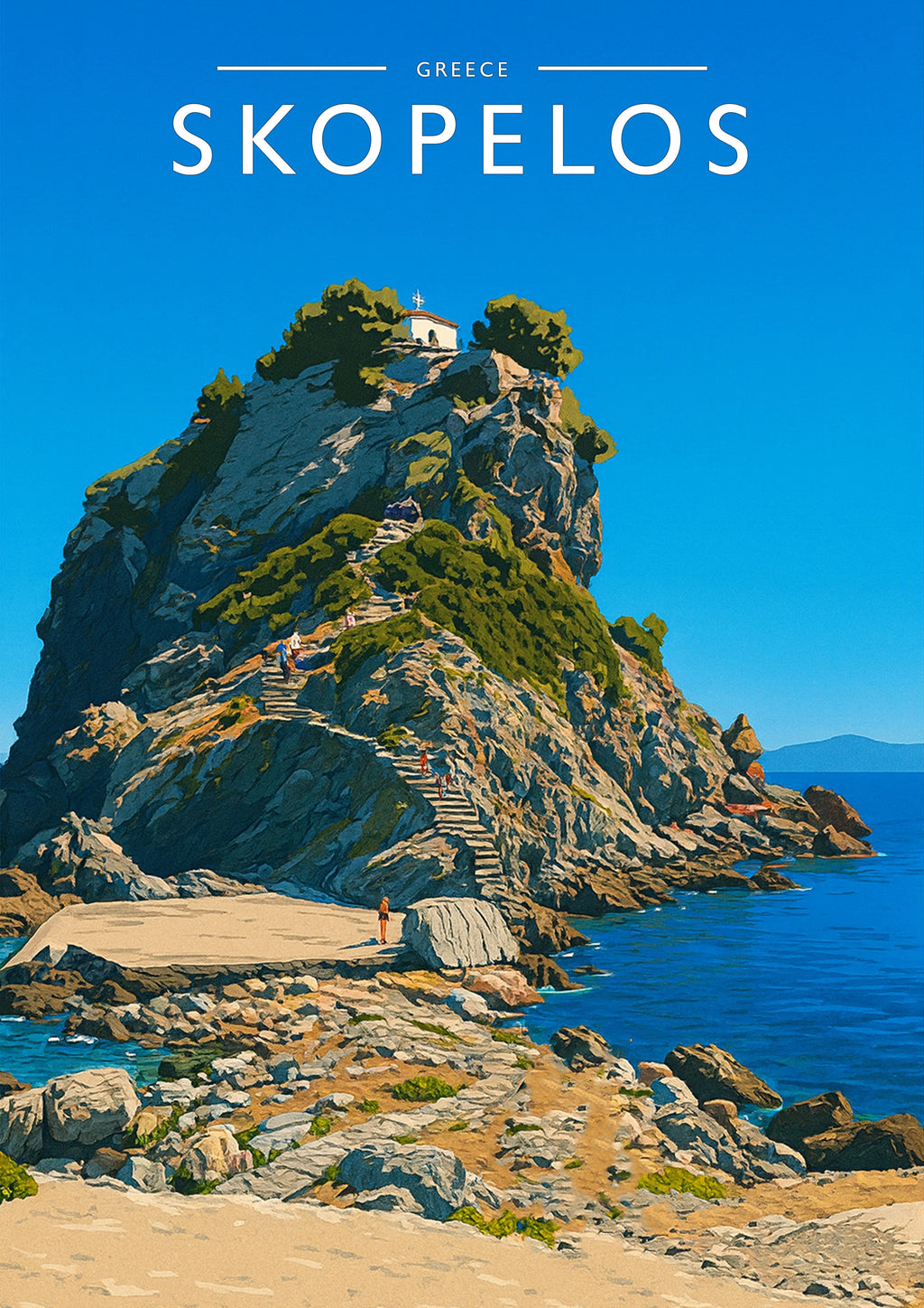 Skopelos Travel Poster - A4 travel poster print