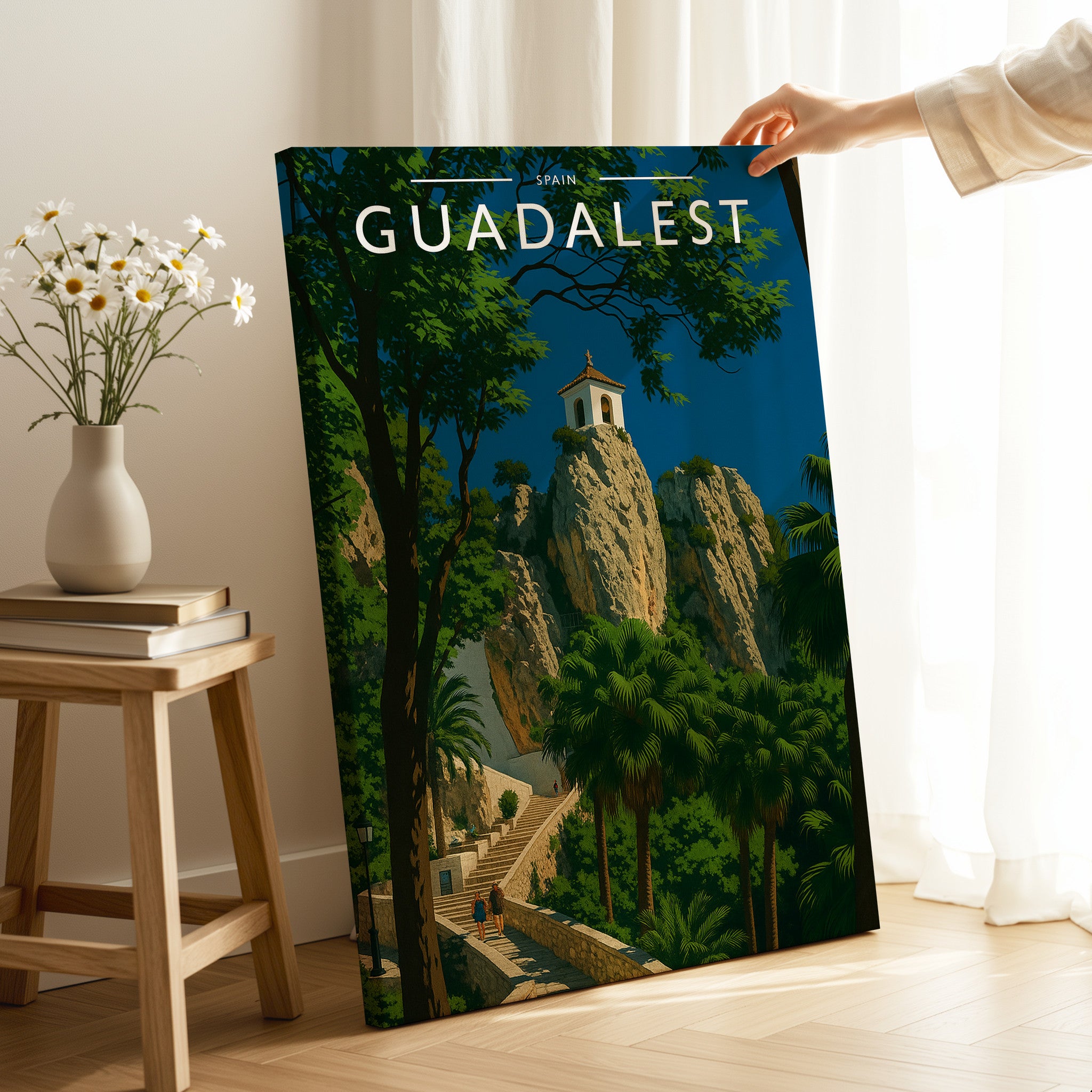 Guadalest Travel Poster as a gallery-wrapped canvas