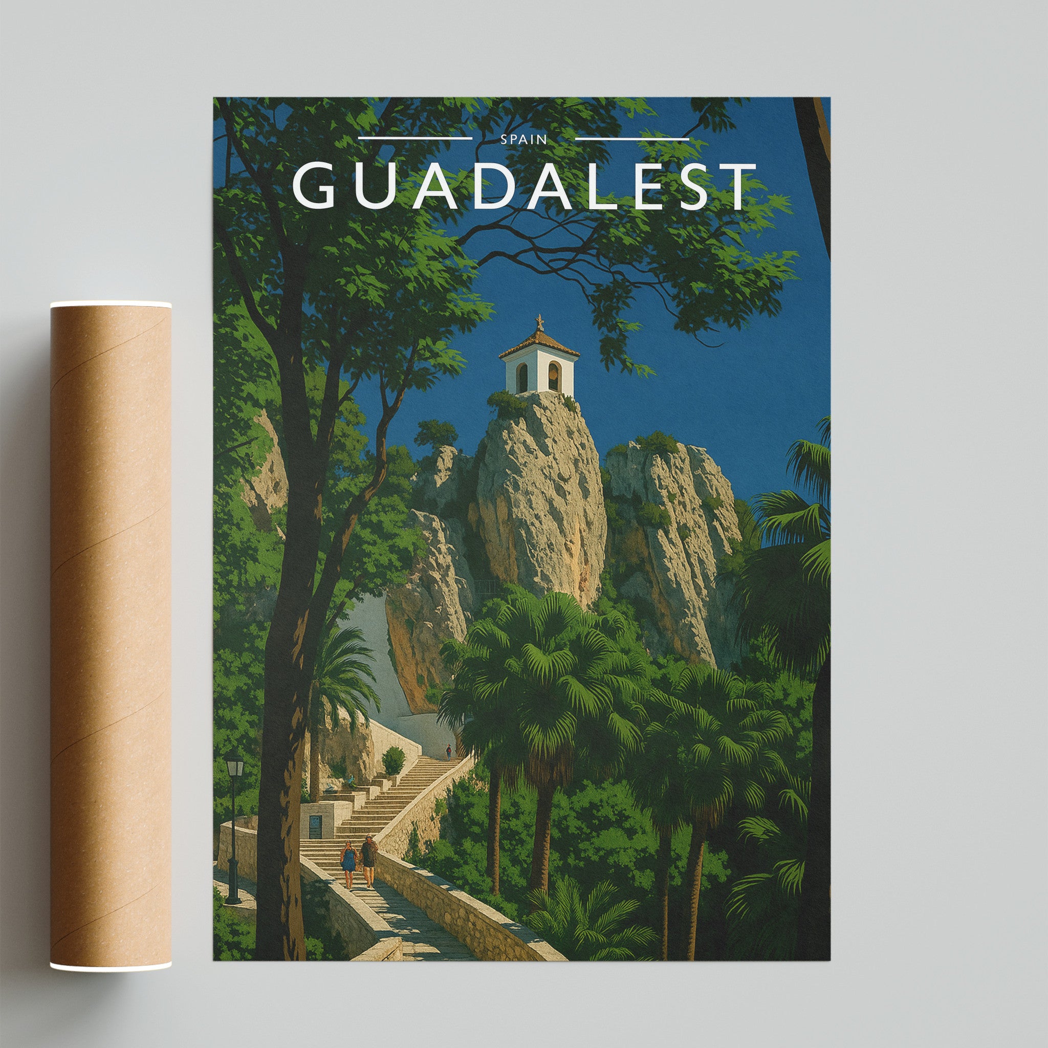 Guadalest Travel Poster - fine art print with shipping tube