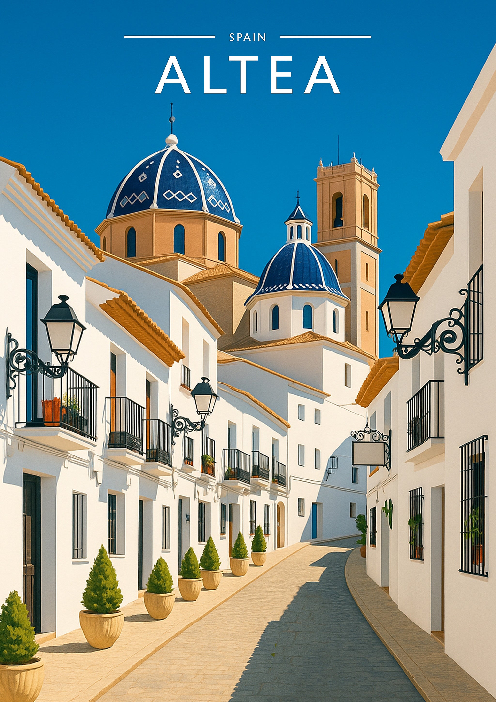 Altea Travel Poster - A4 travel poster print