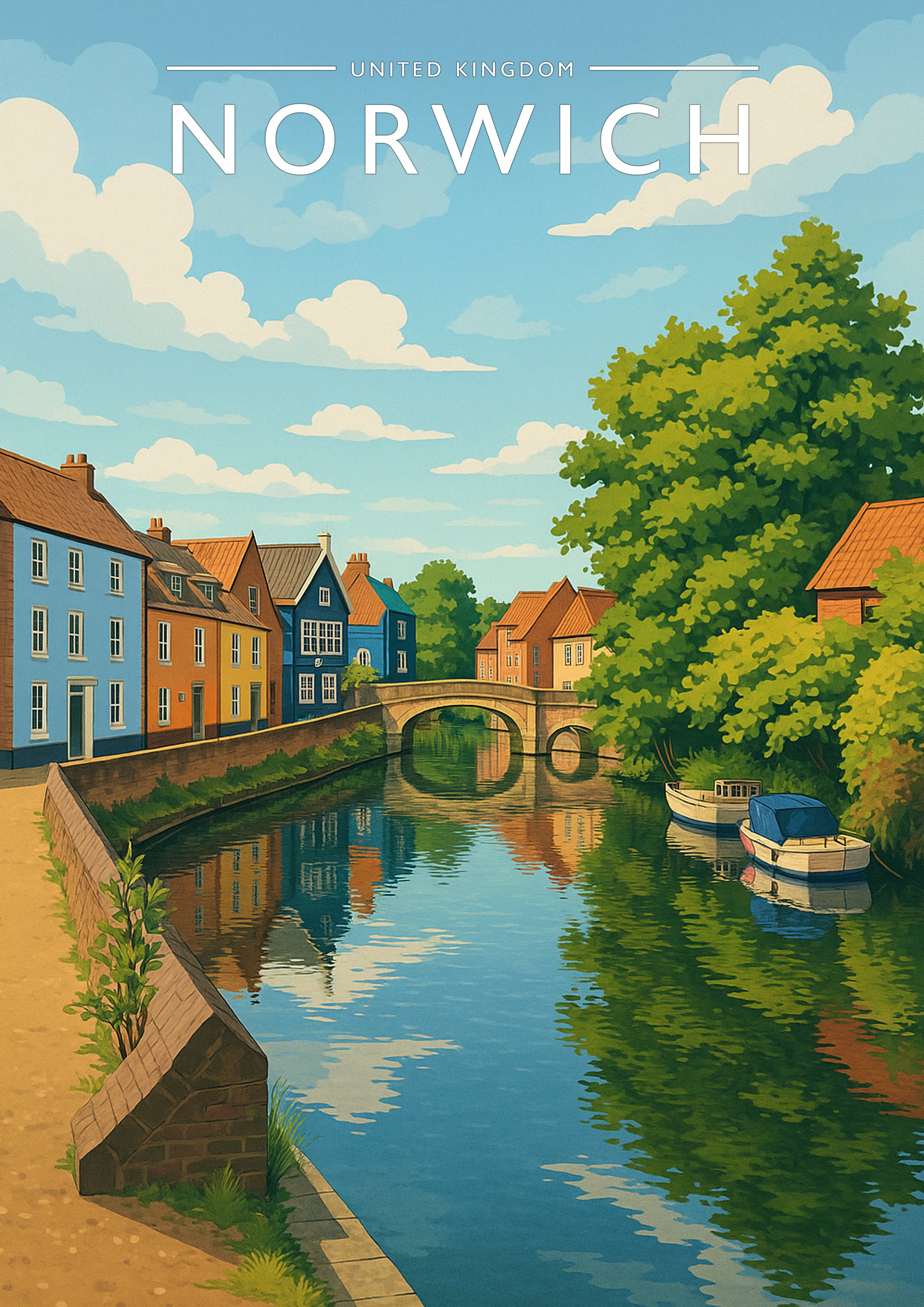 Norwich #2 Travel Poster - A4 travel poster print