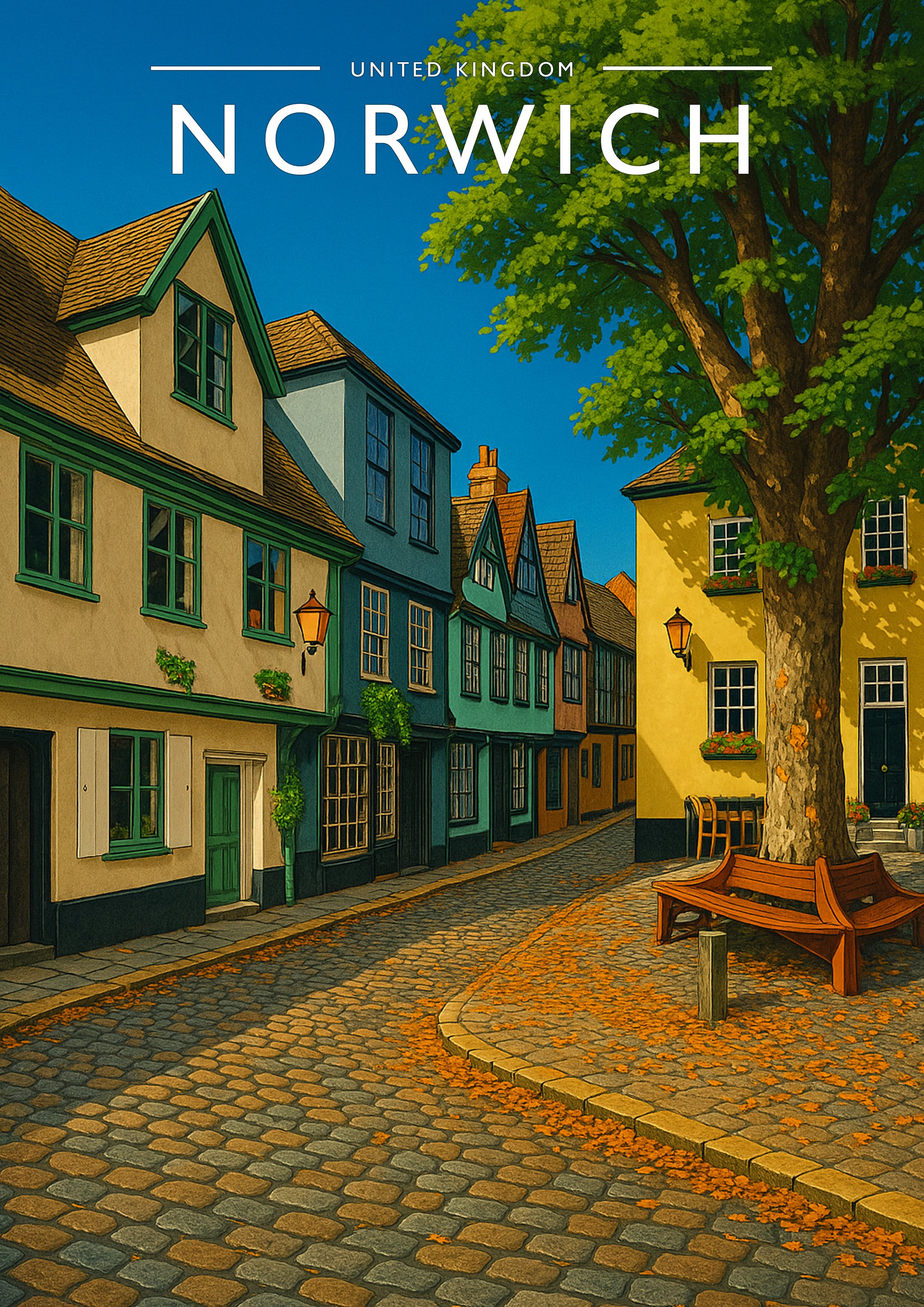 Norwich #3 Travel Poster - A4 travel poster print