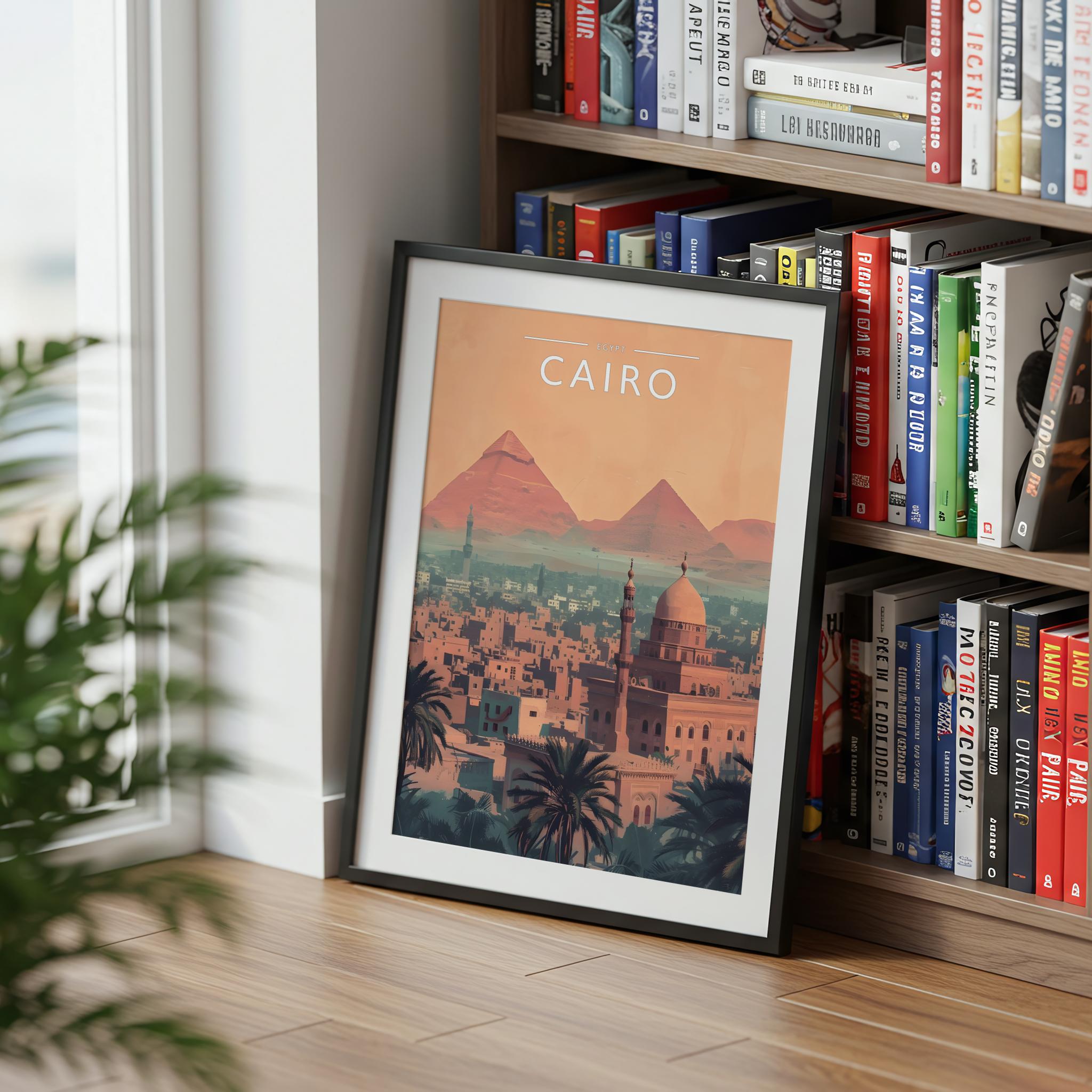 Cairo Travel Poster mounted in a black frame