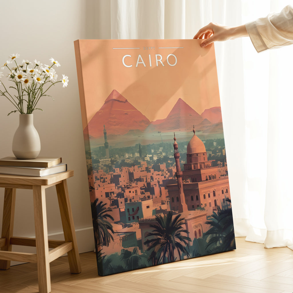 Cairo Travel Poster as a gallery-wrapped canvas