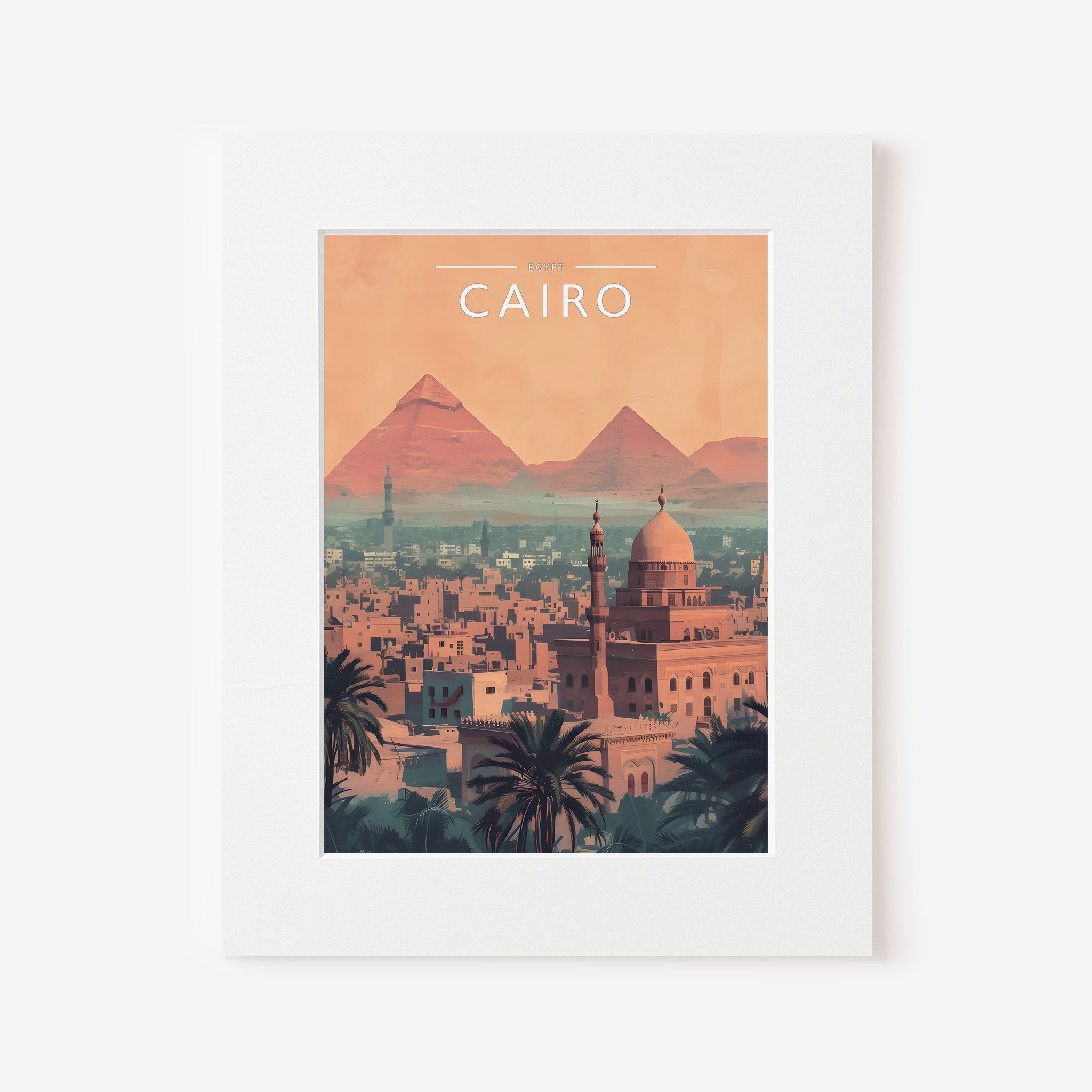 Cairo Travel Poster in a white mount